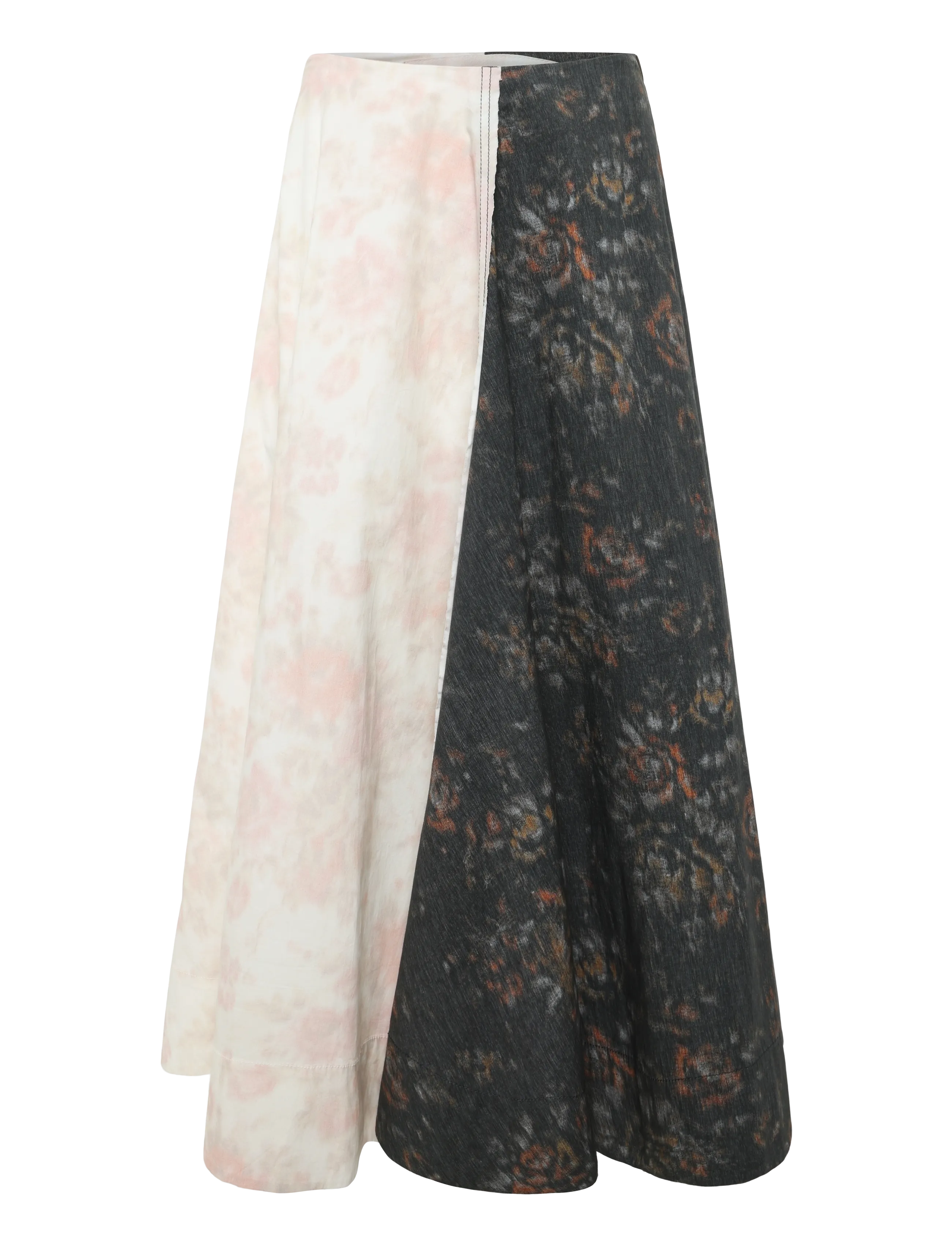 Ganni Printed Stretch Cotton Long Circle Skirt - Skirts - MULTICOLORED / multi
