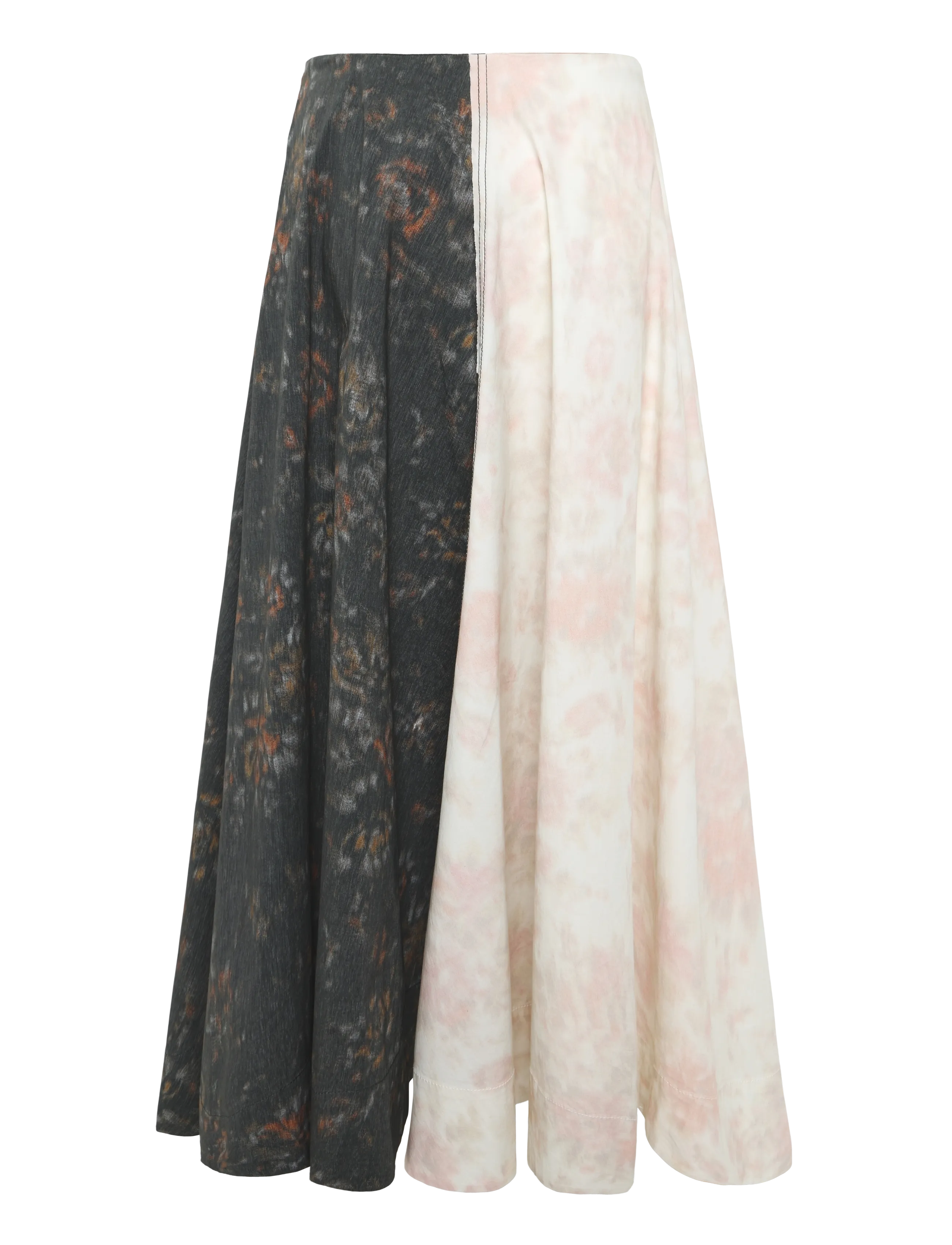 Ganni - Printed Stretch Cotton Long Circle Skirt - multicolored - 2