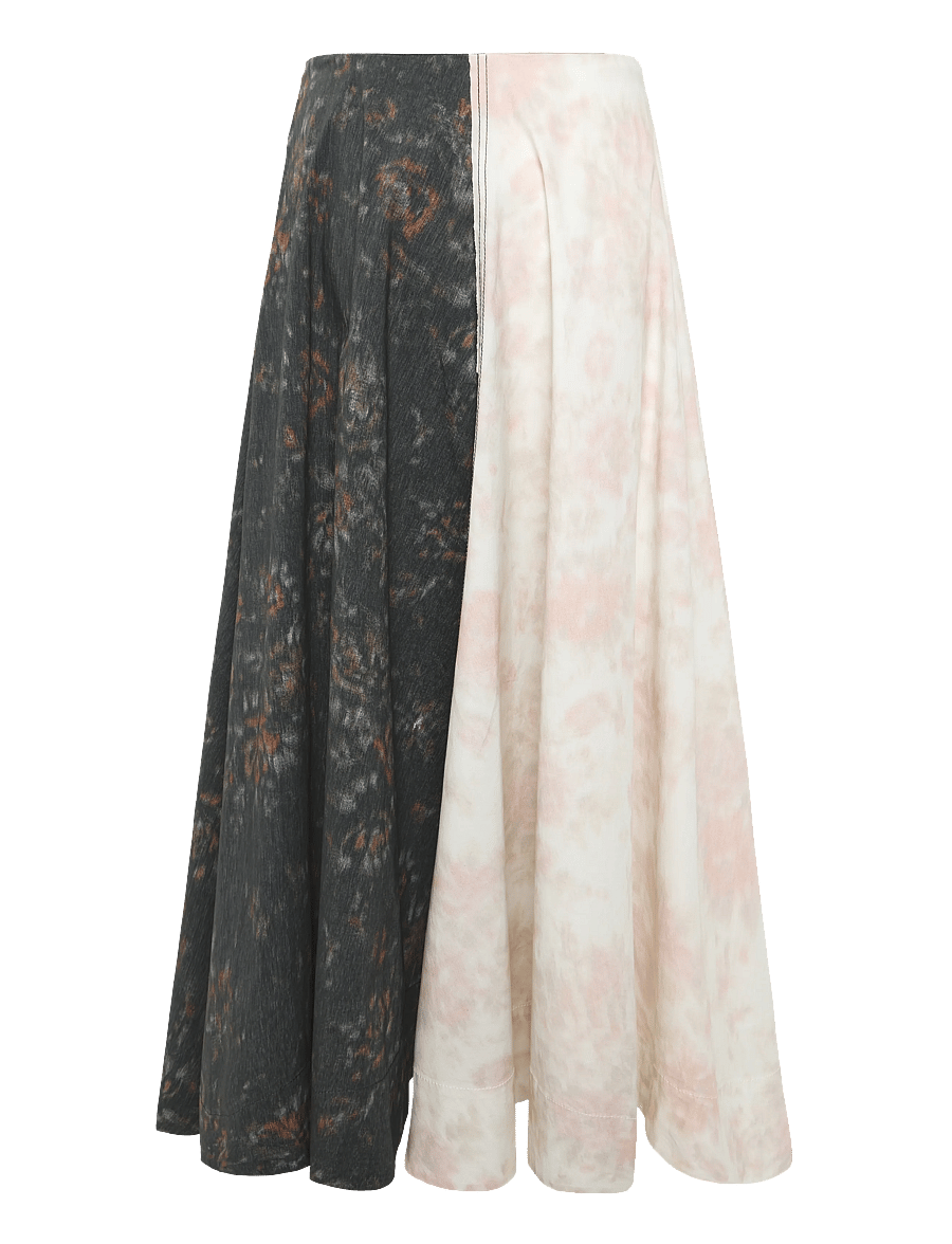 Ganni - Printed Stretch Cotton Long Circle Skirt - maxi skirts - multicolored - 2