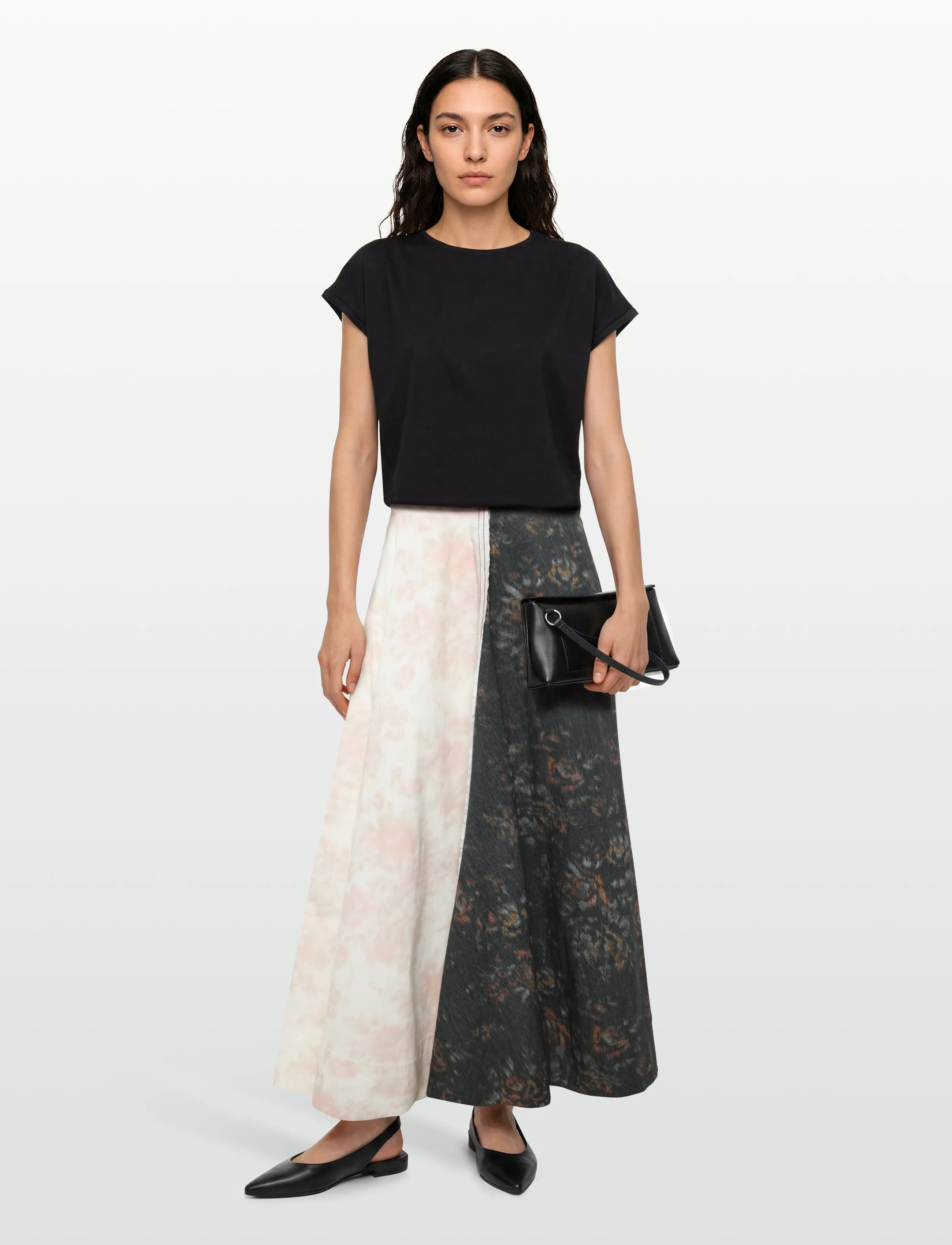 Ganni Printed Stretch Cotton Long Circle Skirt, 36, Röcke, Mehrfarbig/gemustert - Maxi Frauen