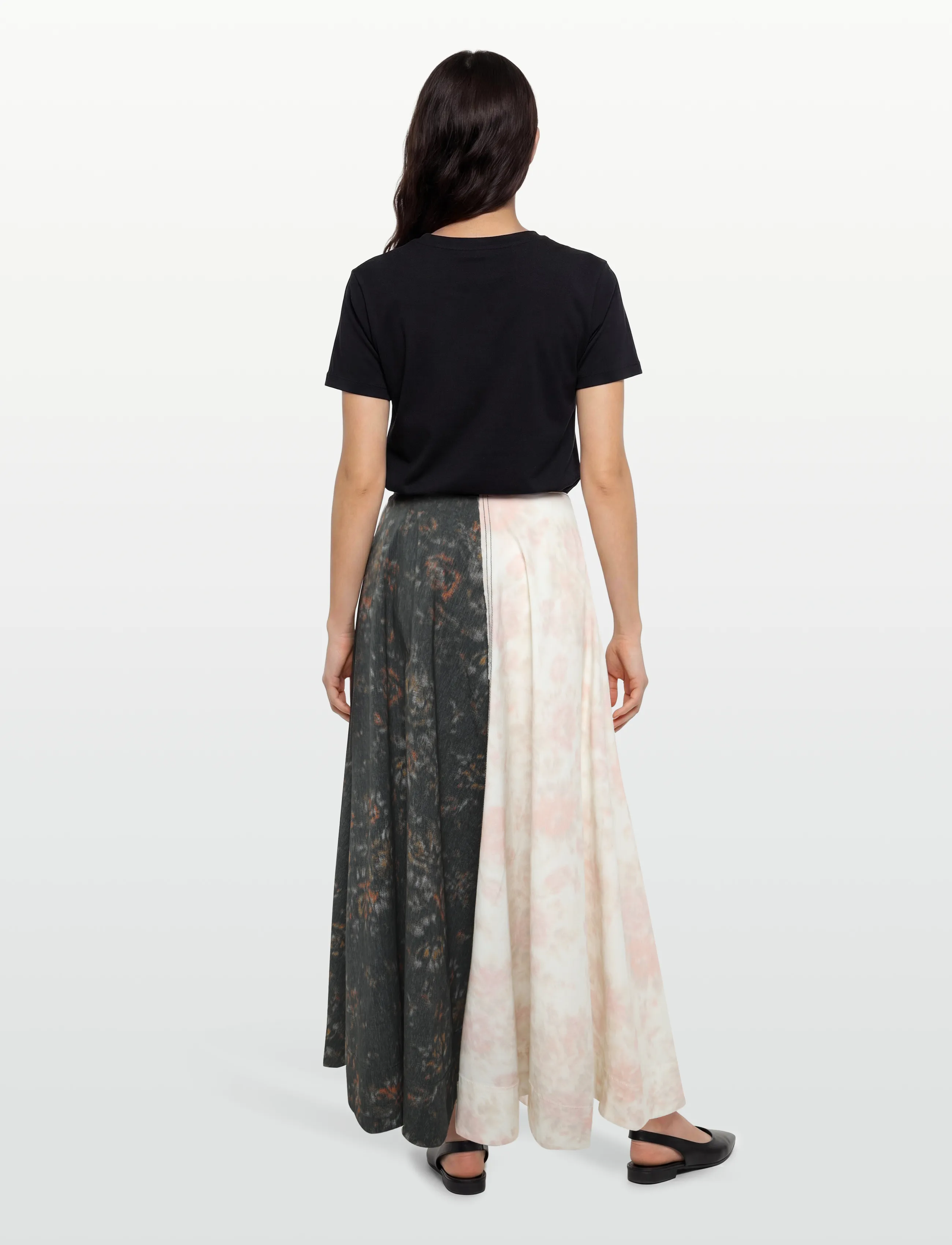 Ganni - Printed Stretch Cotton Long Circle Skirt - multicolored - 4