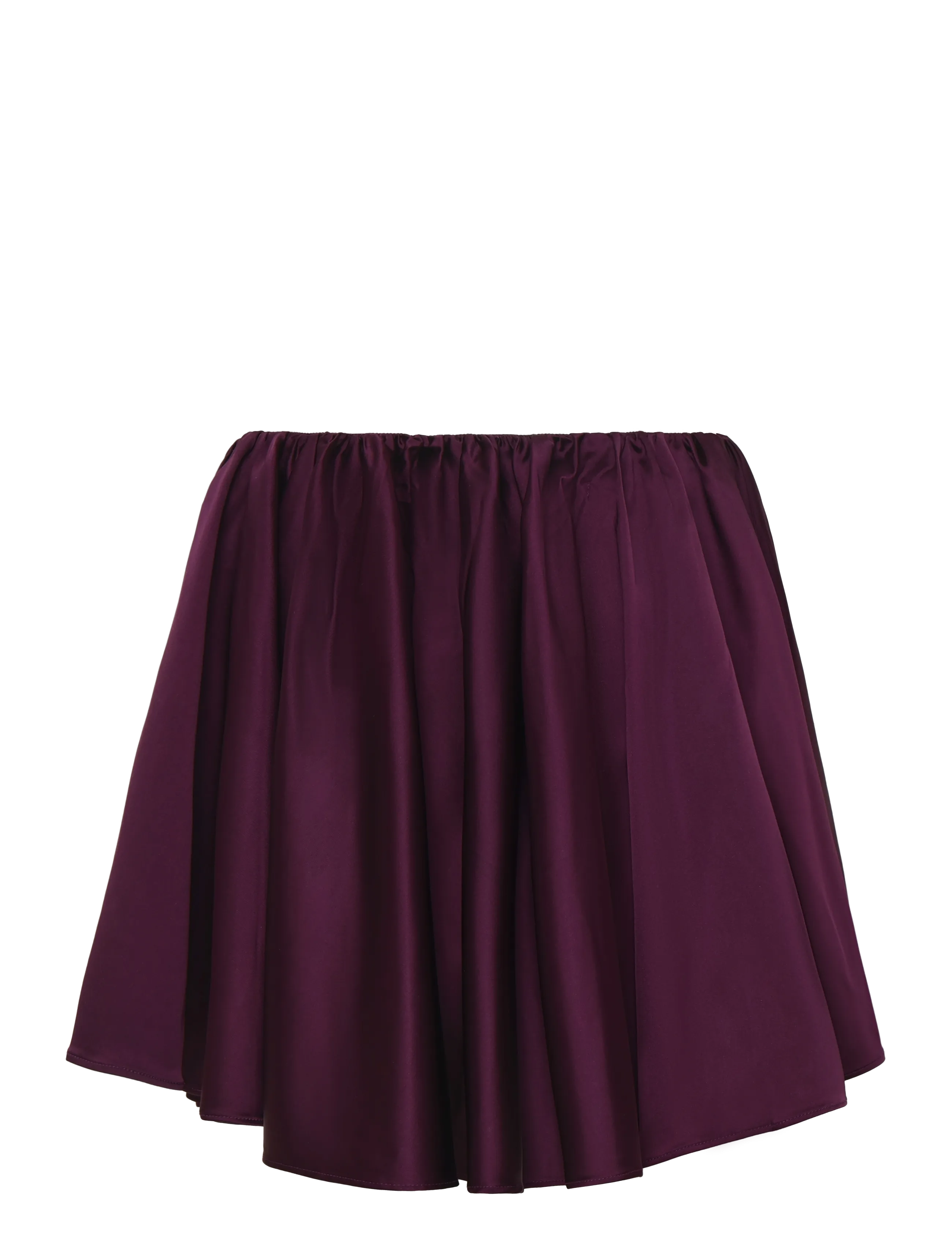 Ganni - Technical Stretch Satin Draped Mini Skirt - red - 1