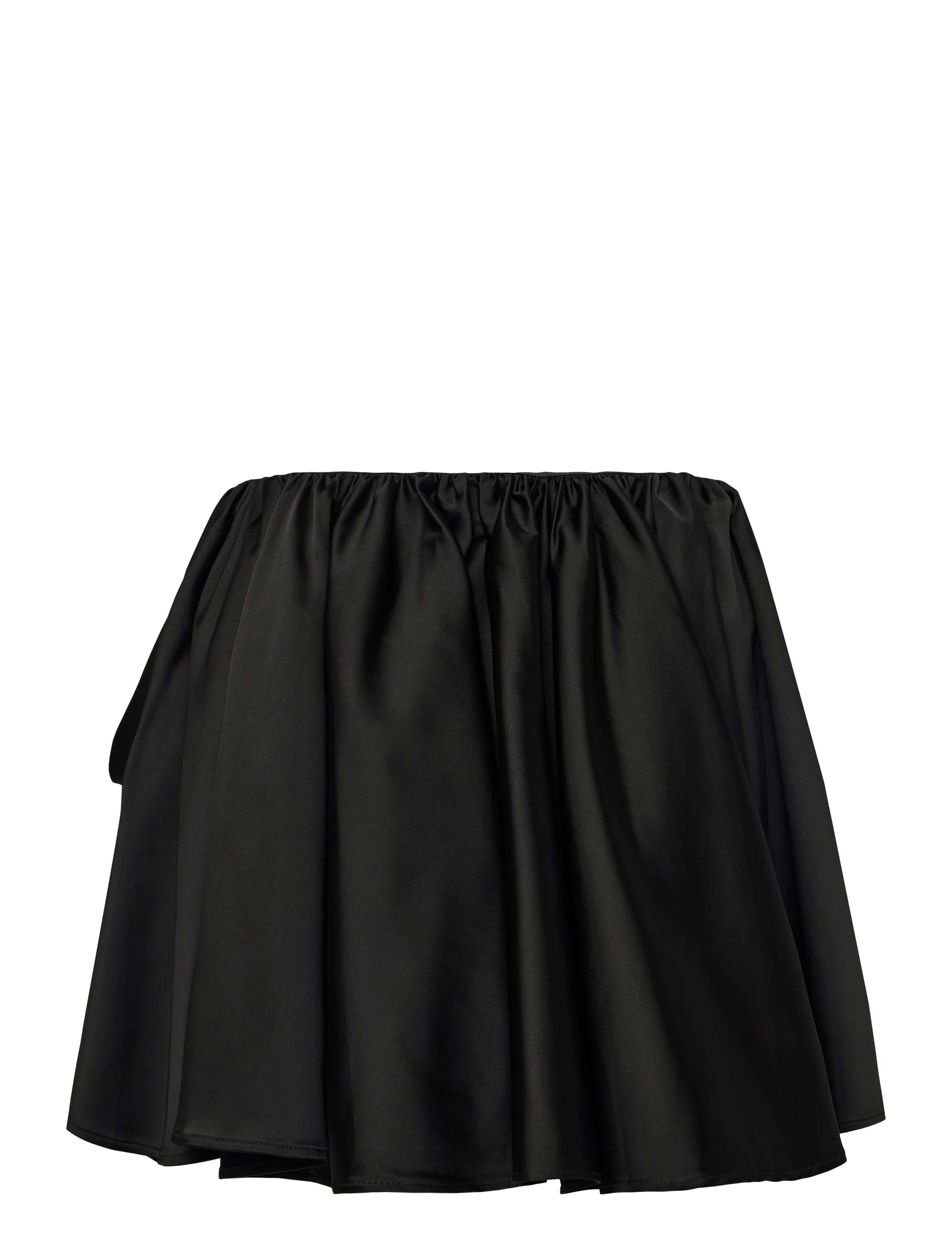 Ganni - Technical Stretch Satin Draped Mini Skirt - red - 1