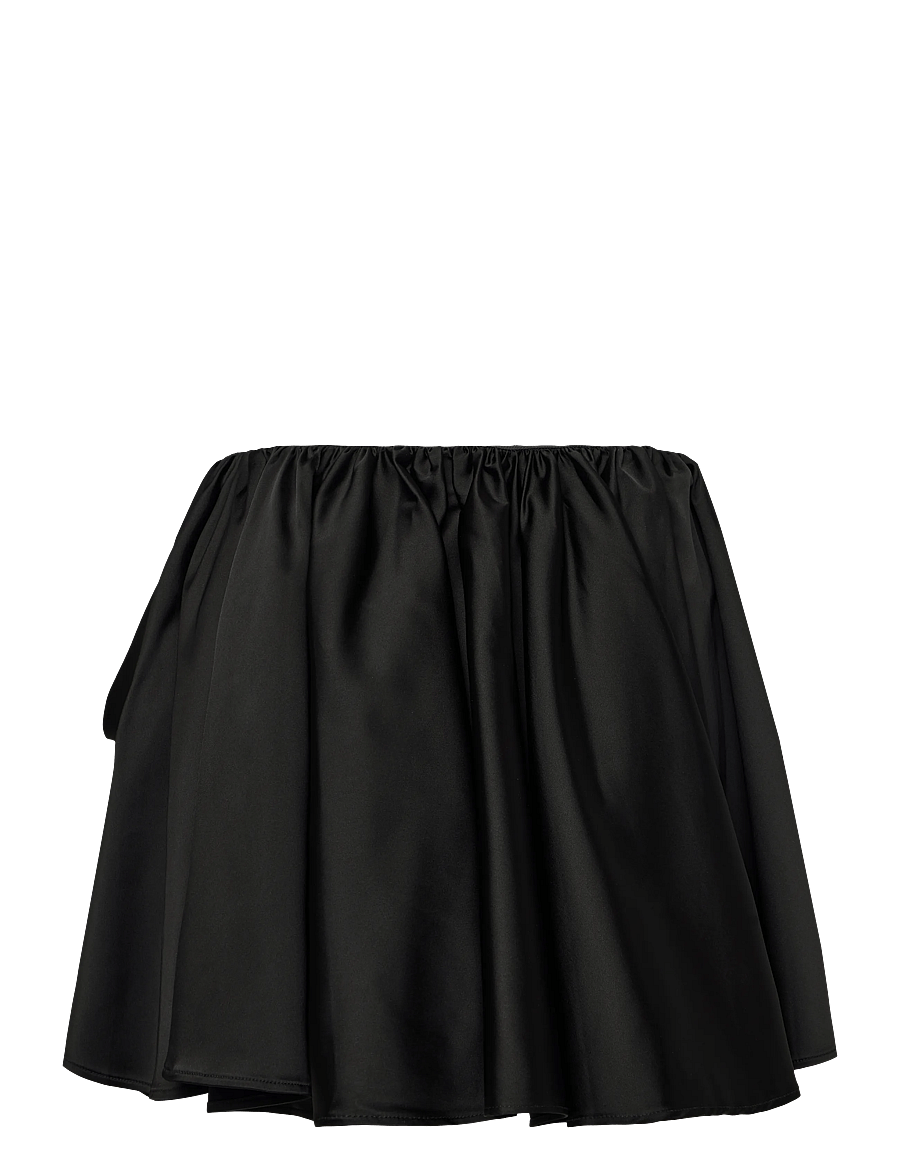 Ganni - Technical Stretch Satin Draped Mini Skirt - jupes en satin - red - 1