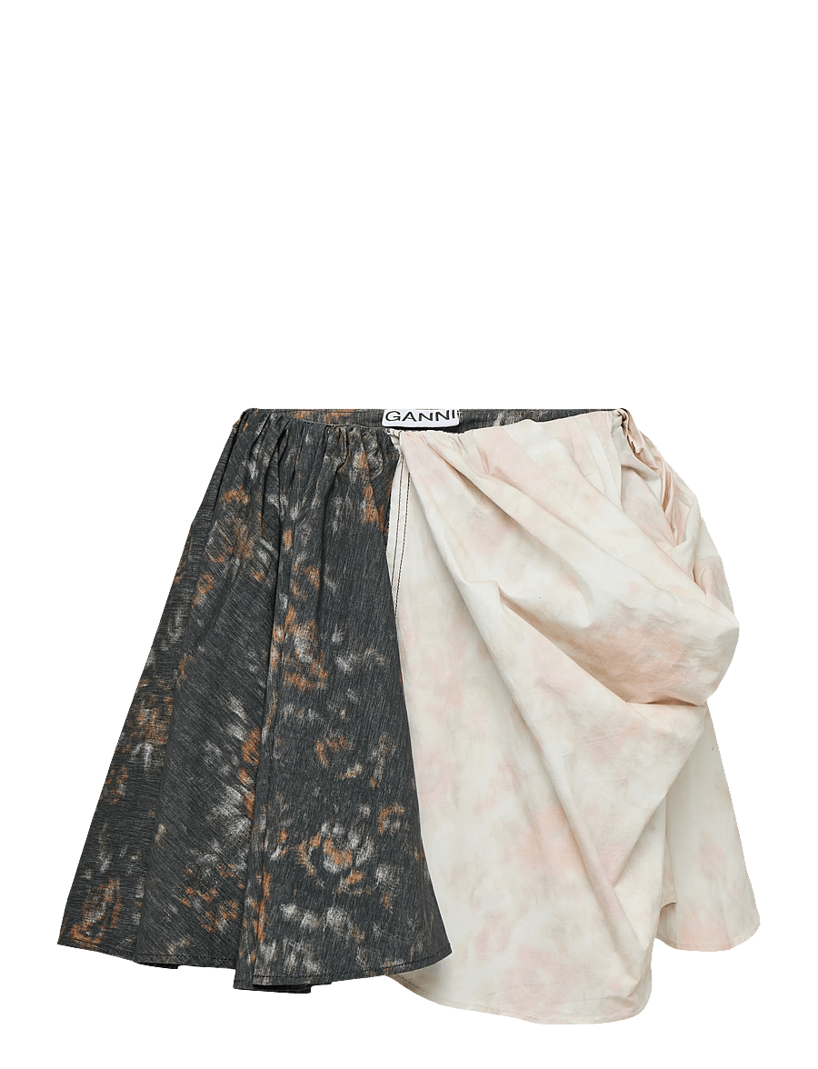 Ganni - Printed Draped Mini Skirt - kurze röcke - multicolored - 1
