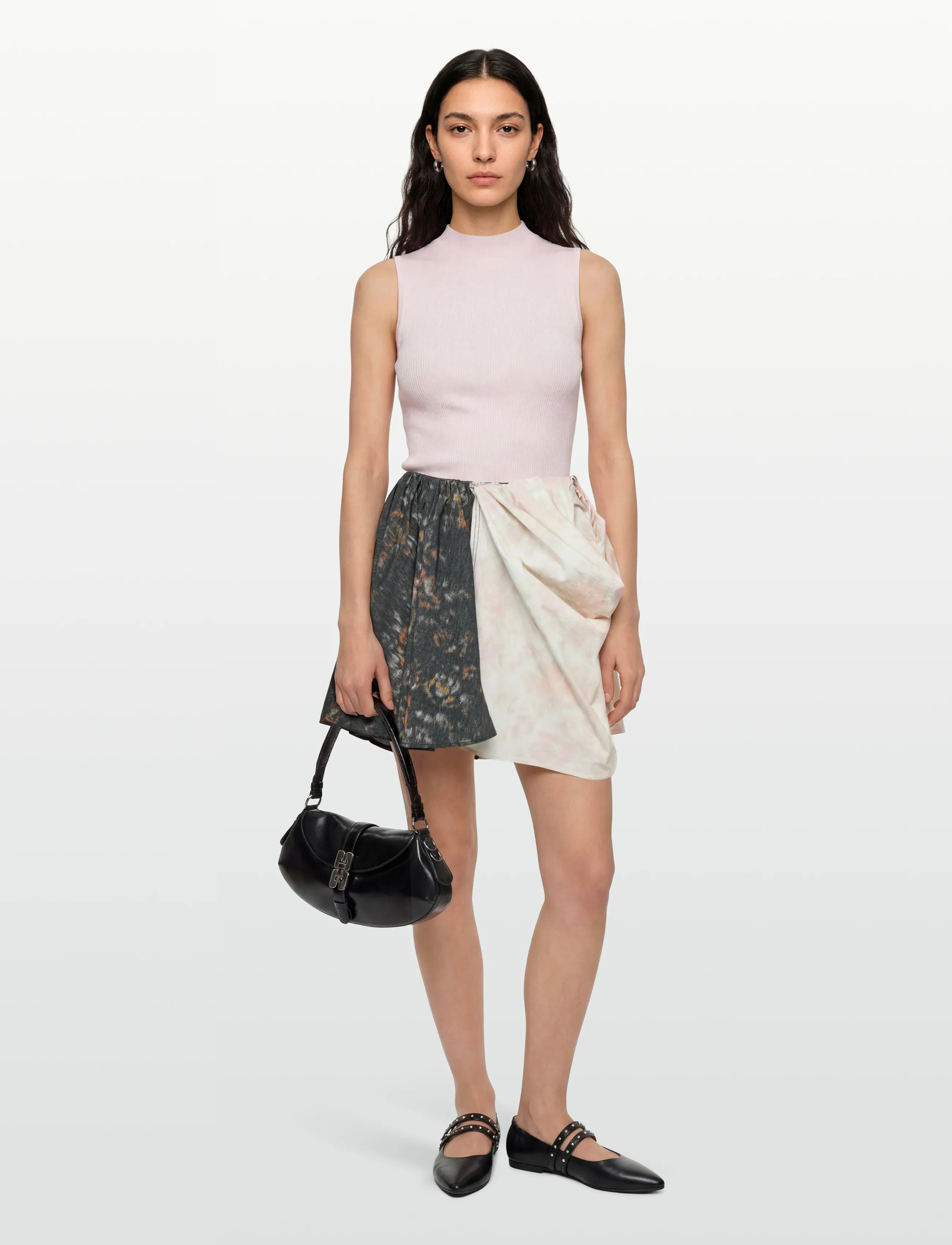 Ganni Printed Draped Mini Skirt, 40, Röcke, Mehrfarbig/gemustert - Short Frauen
