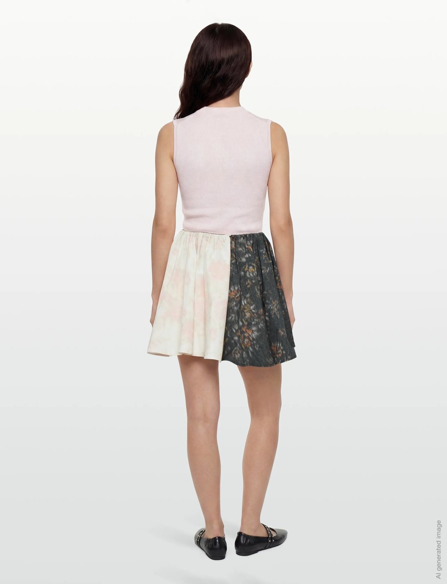 Ganni - Printed Draped Mini Skirt - kurze röcke - multicolored - 4
