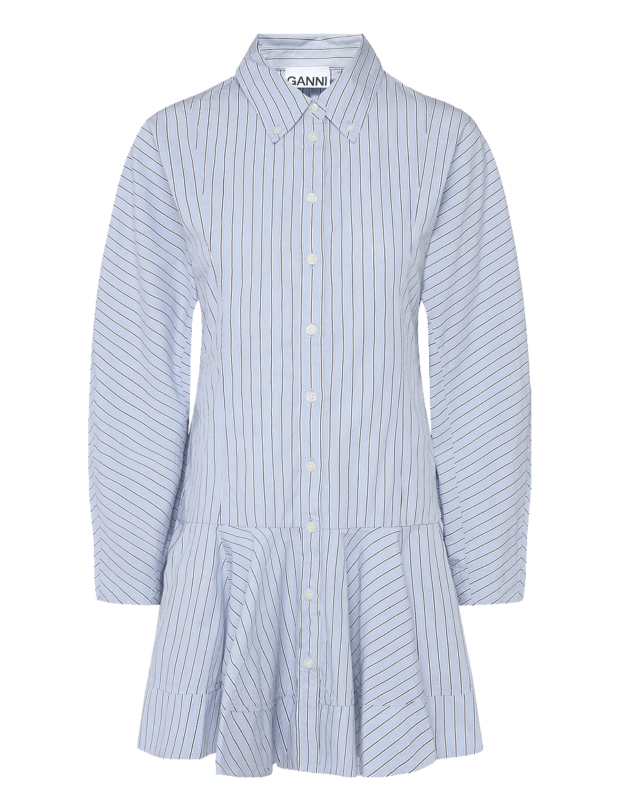 Ganni - Stripe Shirt Dress - sommerkleider - blue - 0