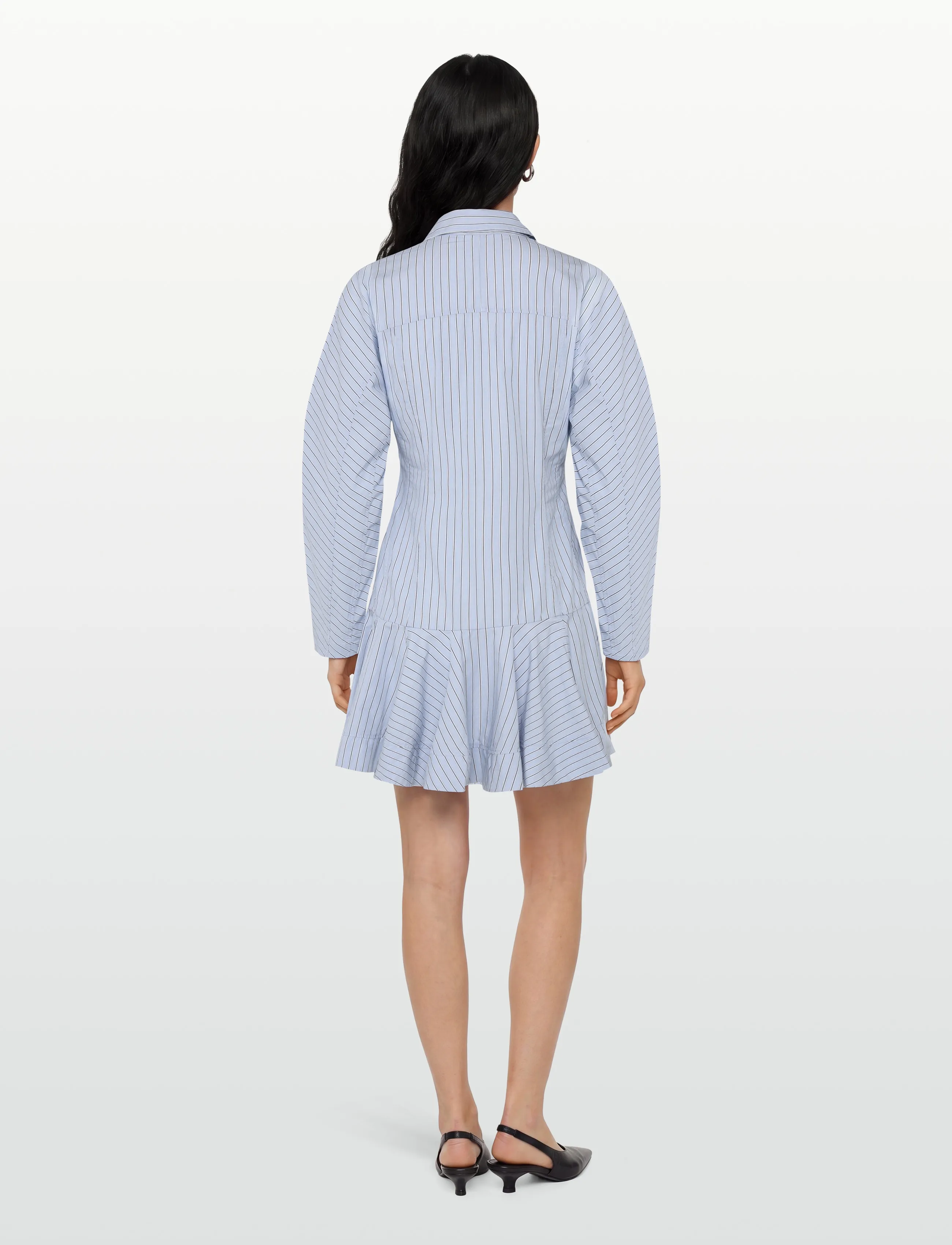 Ganni - Stripe Shirt Dress - sommerkleider - blue - 4