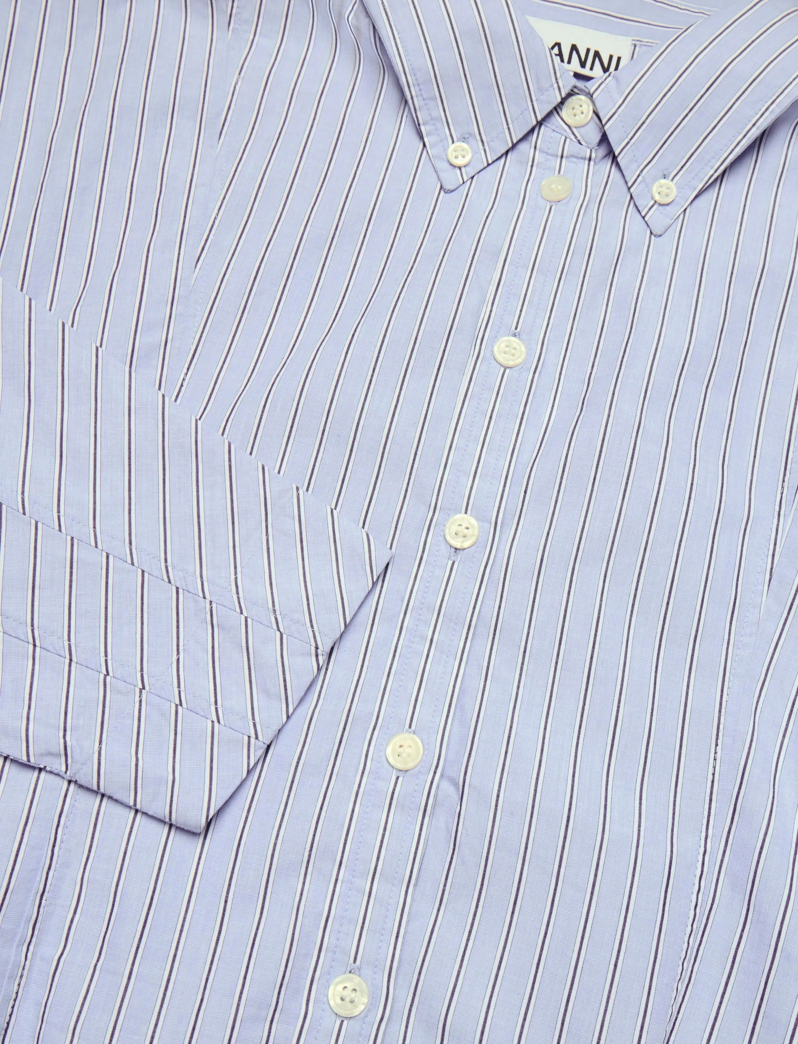 Ganni - Stripe Shirt Dress - sommerkleider - blue - 2