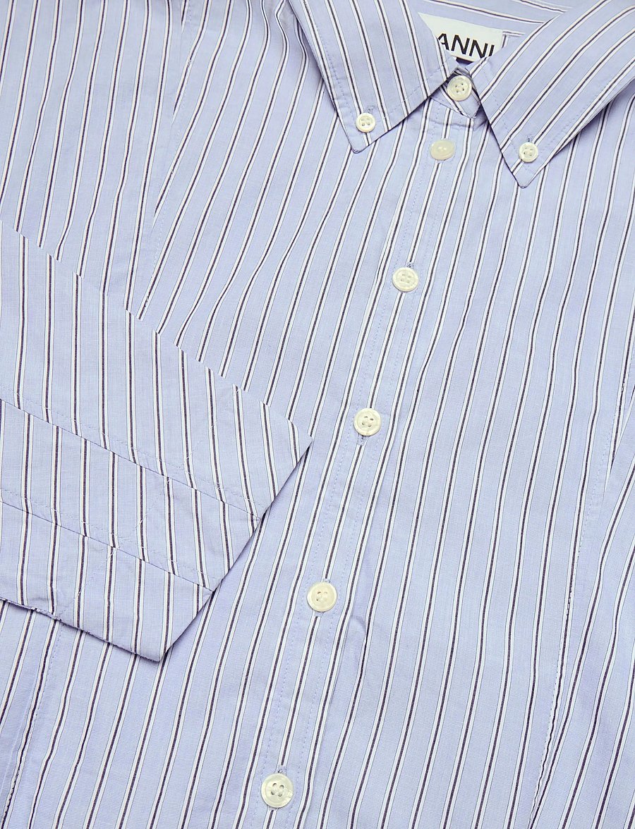 Ganni - Stripe Shirt Dress - sommerkleider - blue - 2