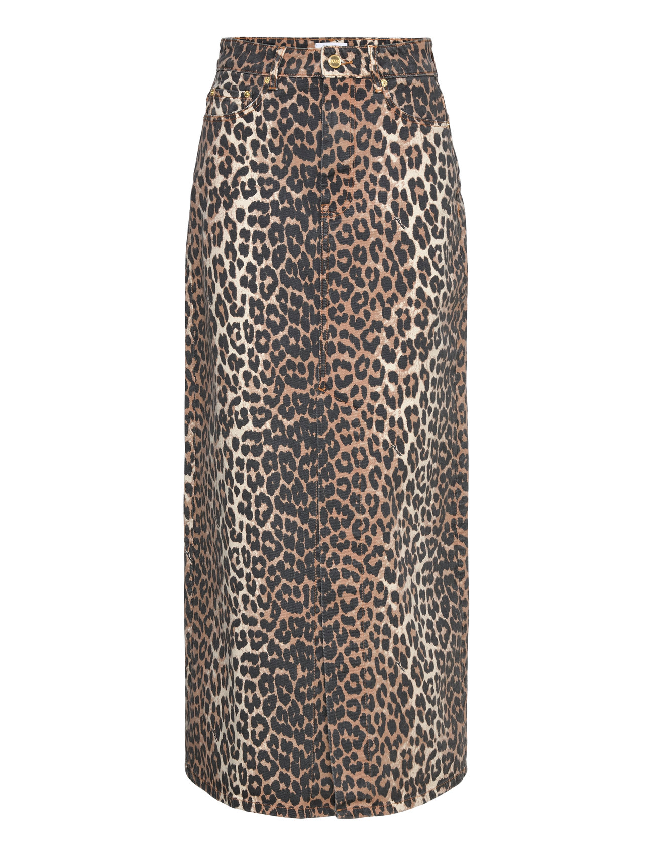 Ganni Jeans Skirt Leopard - Brown - 34