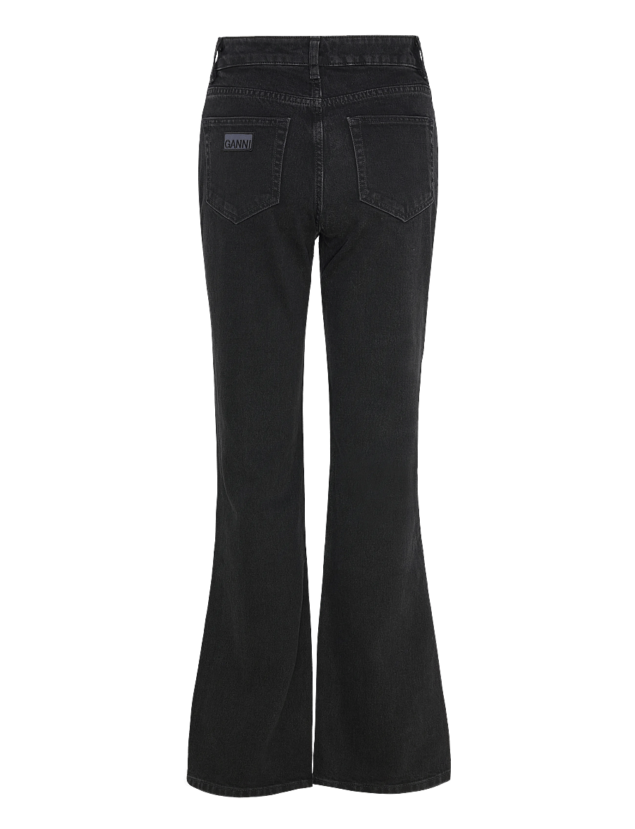 Ganni - Jeans Washed Black - utsvängda jeans - washed black - 1