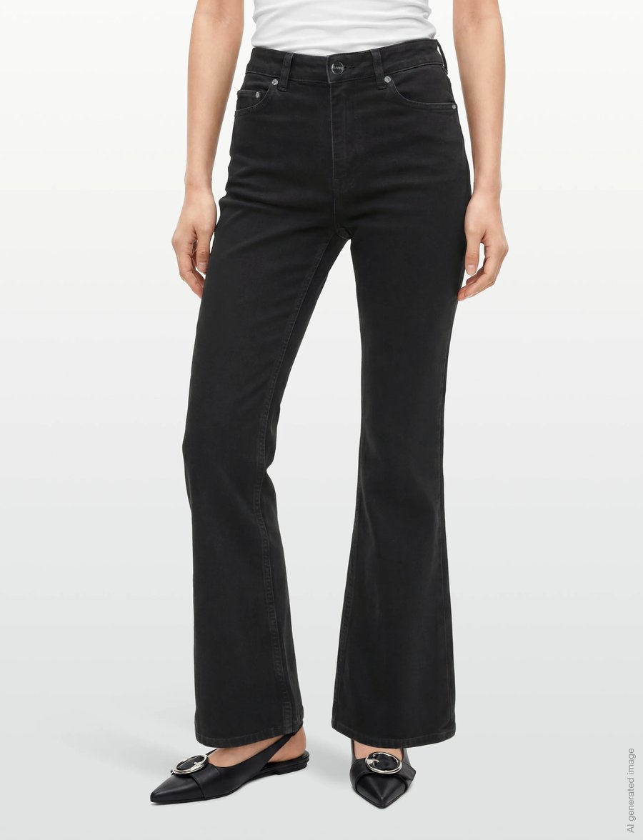 Ganni - Jeans Washed Black - alt eriti laia säärega teksad - washed black - 3