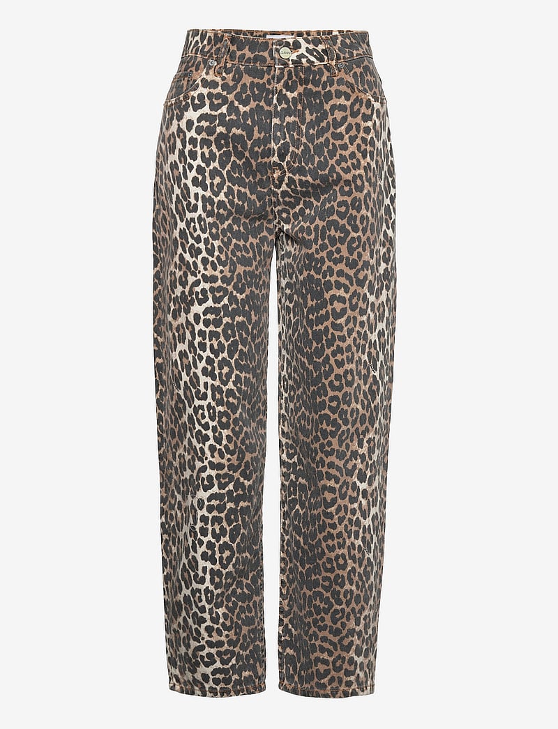 Ganni - PRINT DENIM STARY - straight jeans - leopard - 0