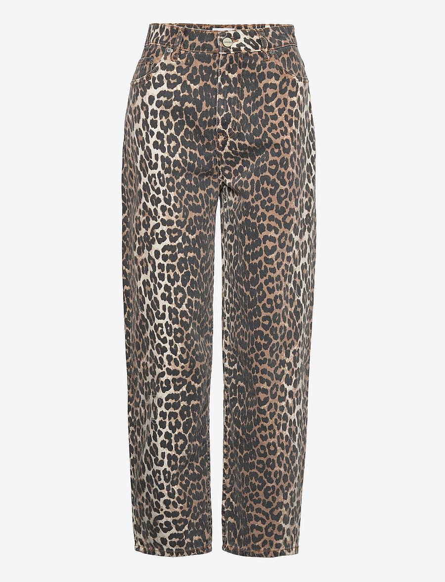 Ganni - PRINT DENIM STARY - jeans droites - leopard - 0