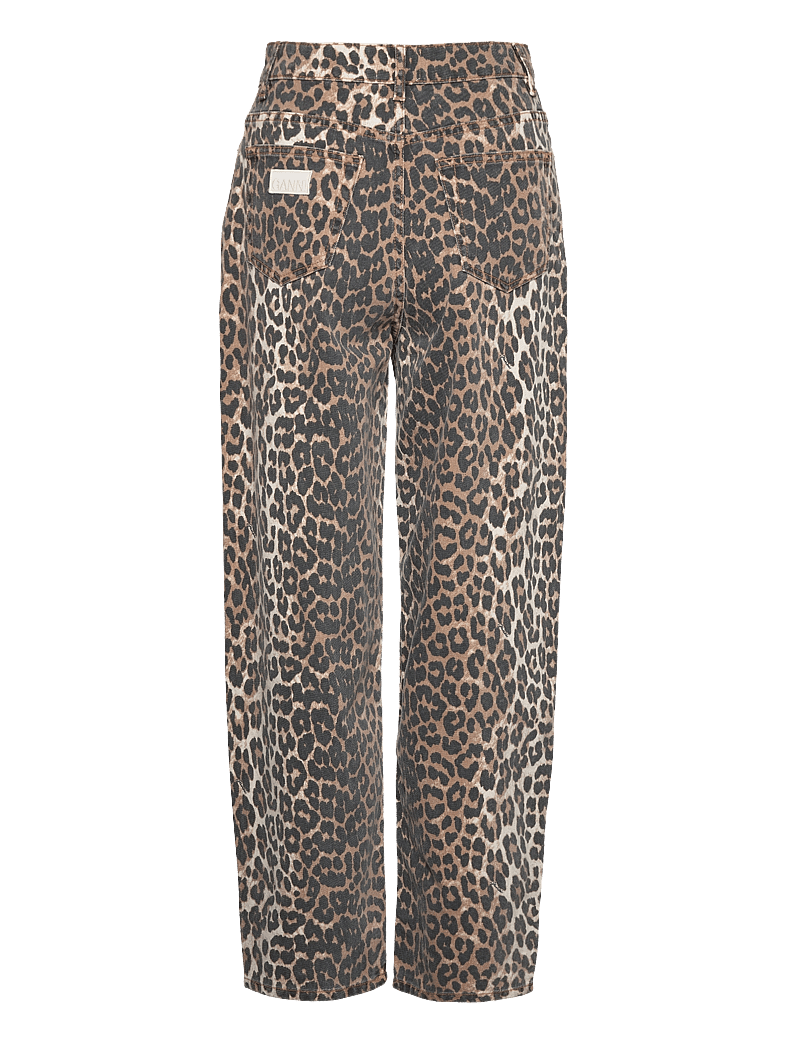 Ganni - PRINT DENIM STARY - straight jeans - leopard - 1