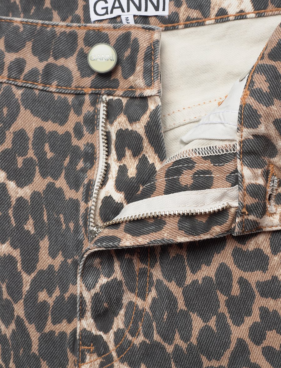 Ganni - PRINT DENIM STARY - jeans droites - leopard - 3