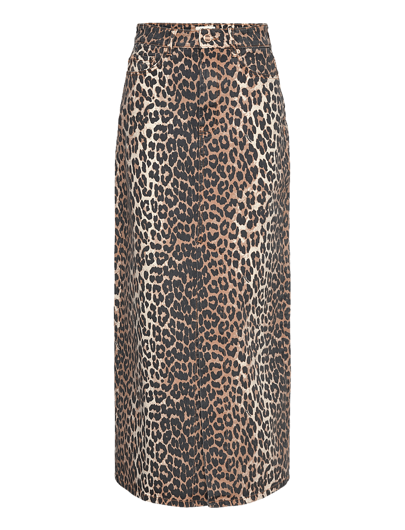 Ganni - Jeans Skirt Leopard - maxi nederdele - leopard - 0