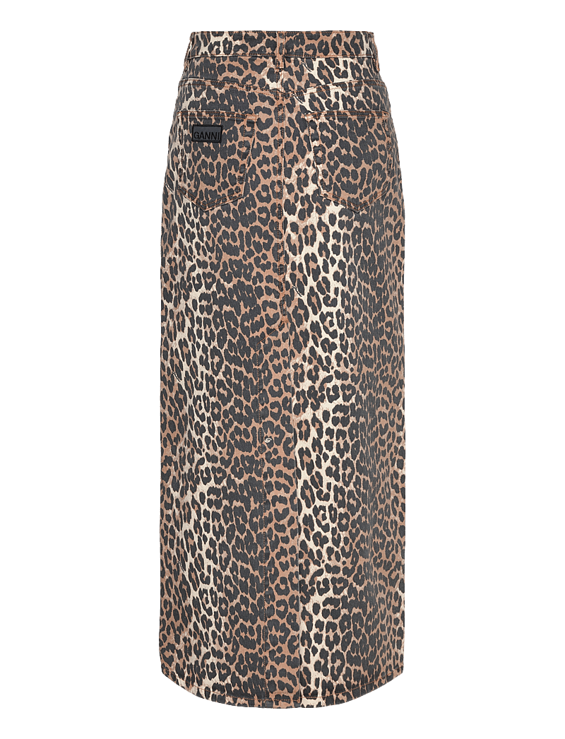Ganni - Jeans Skirt Leopard - maxi nederdele - leopard - 1