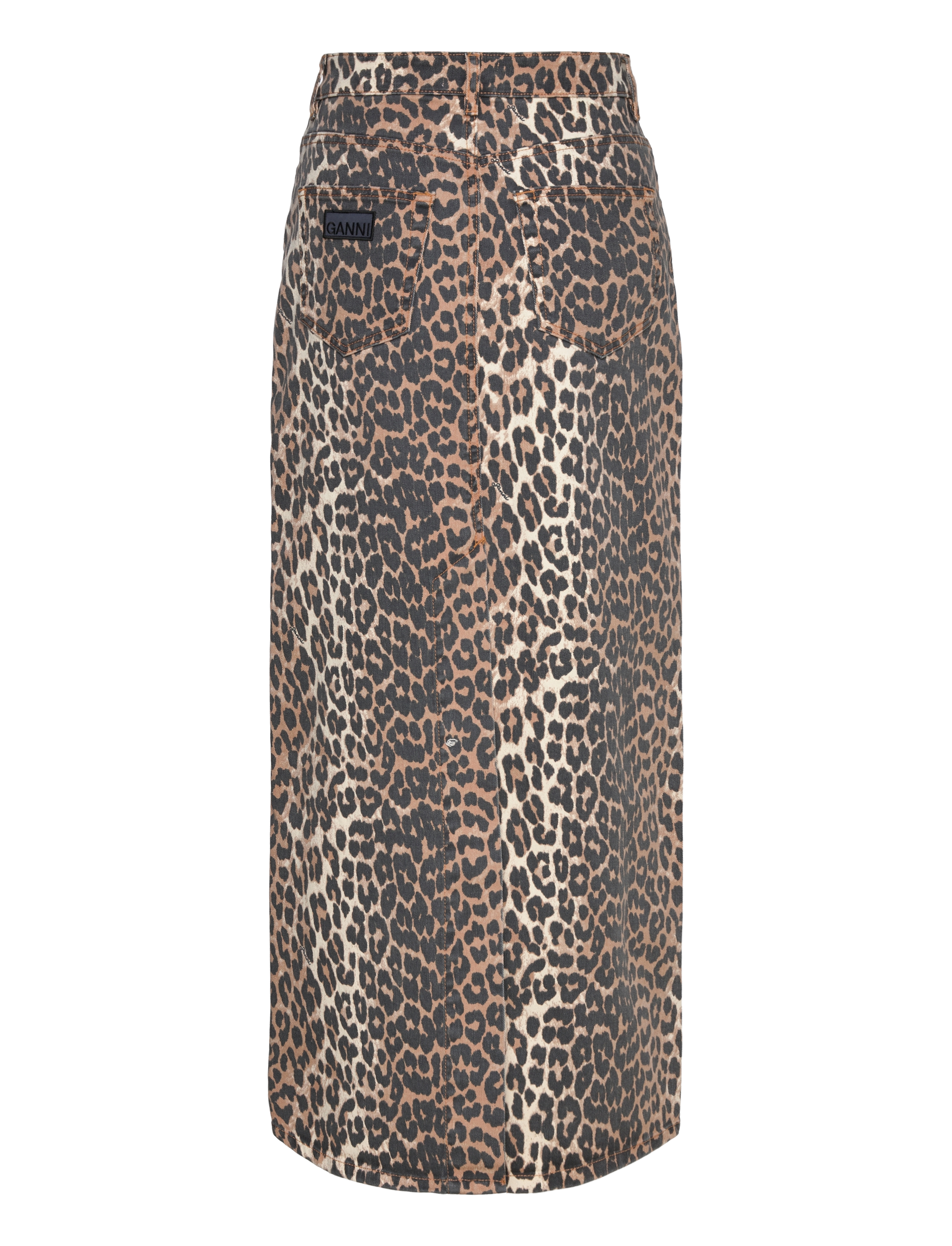 Ganni - Jeans Skirt Leopard - maxikjolar - leopard - 1