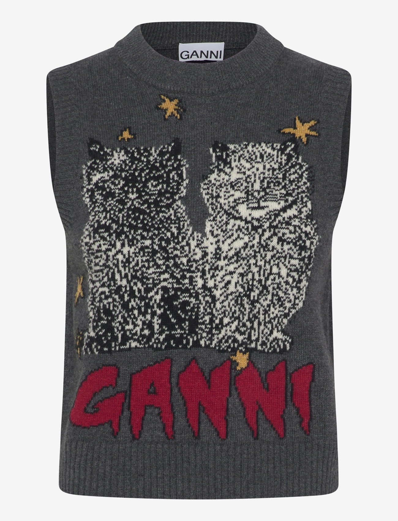 Ganni - Vest Gray Quill - gestrickte westen - gray quill - 0