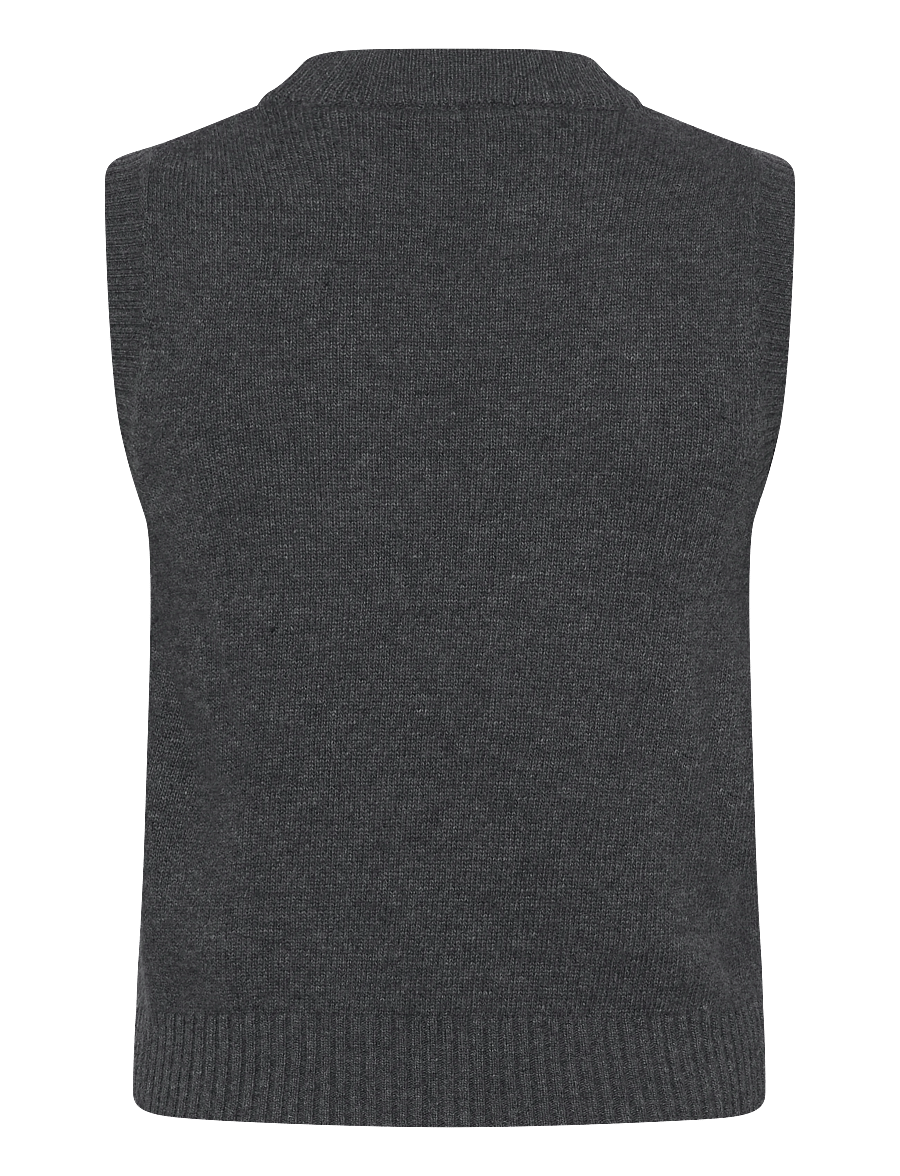 Ganni - Vest Gray Quill - strickwesten - gray quill - 1