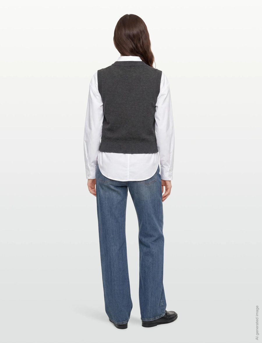Ganni - Vest Gray Quill - strickwesten - gray quill - 4