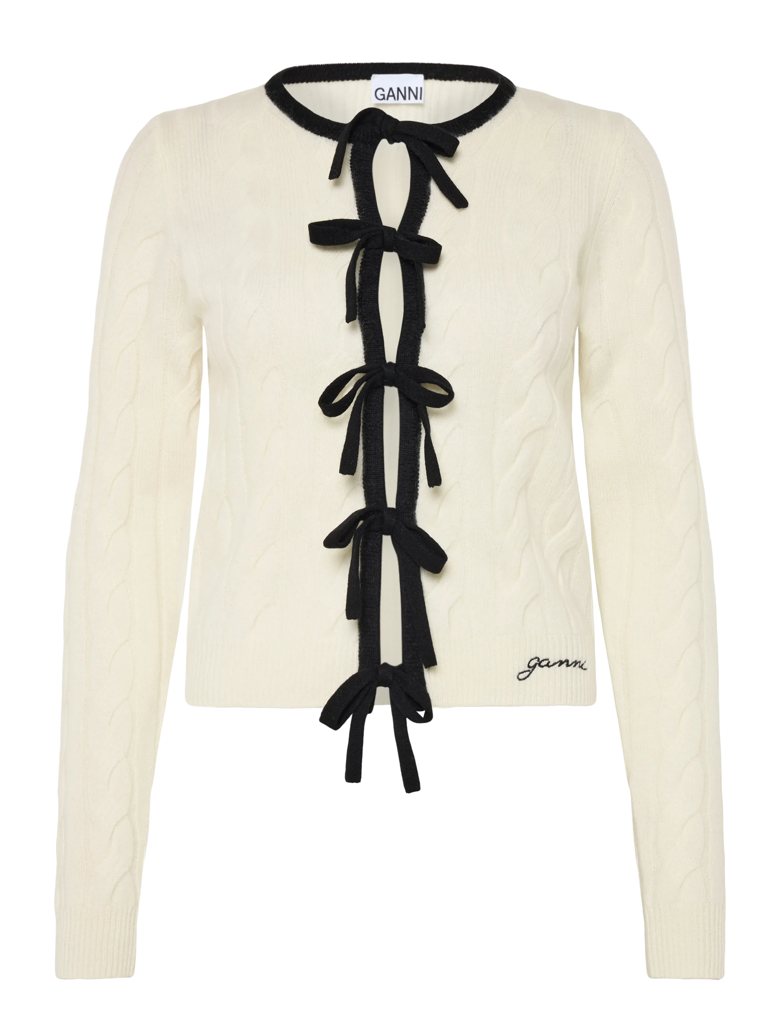 Ganni Cardigan Egret, M, Cream, Strik > Cardigans, Dame