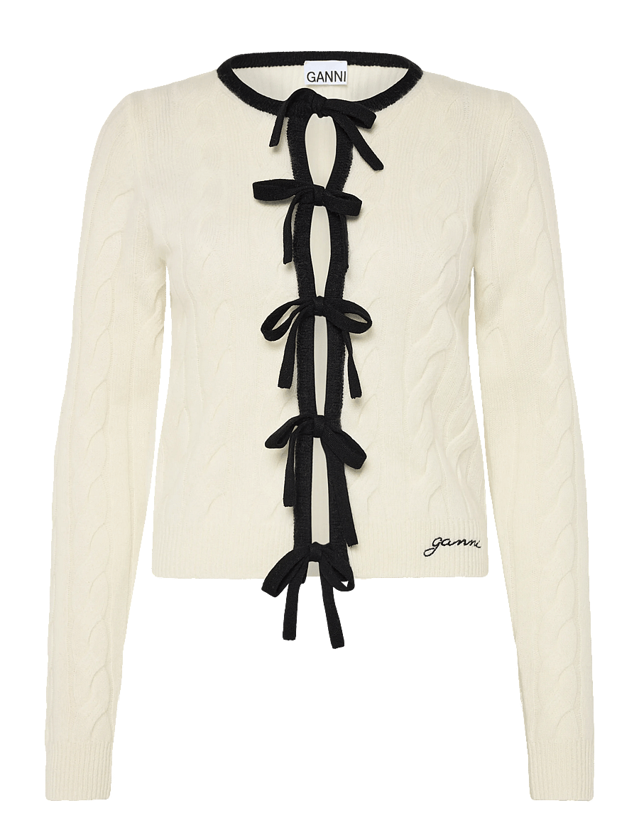 Ganni - Cardigan Egret - kašmiir - egret - 0
