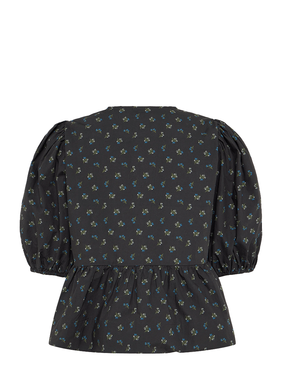 Ganni - Blouse Phantom - kurzärmelige blusen - phantom - 1