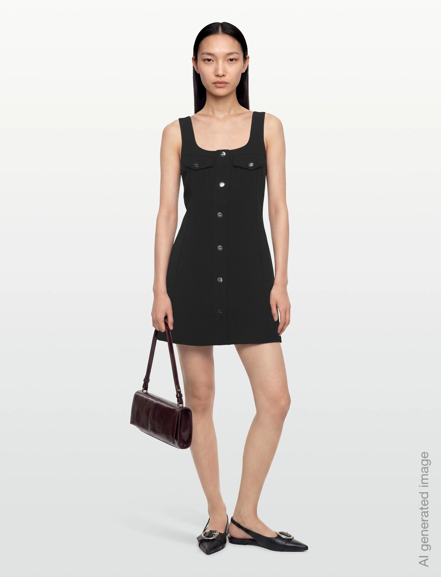 Ganni - Dress Black - sommerkleider - black - 0