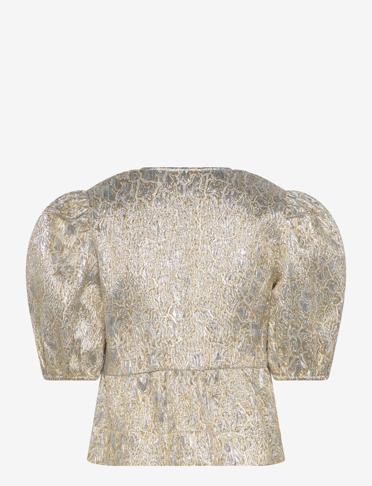 Ganni - Blouse Gold Silver - kortærmede bluser - gold/silver - 1