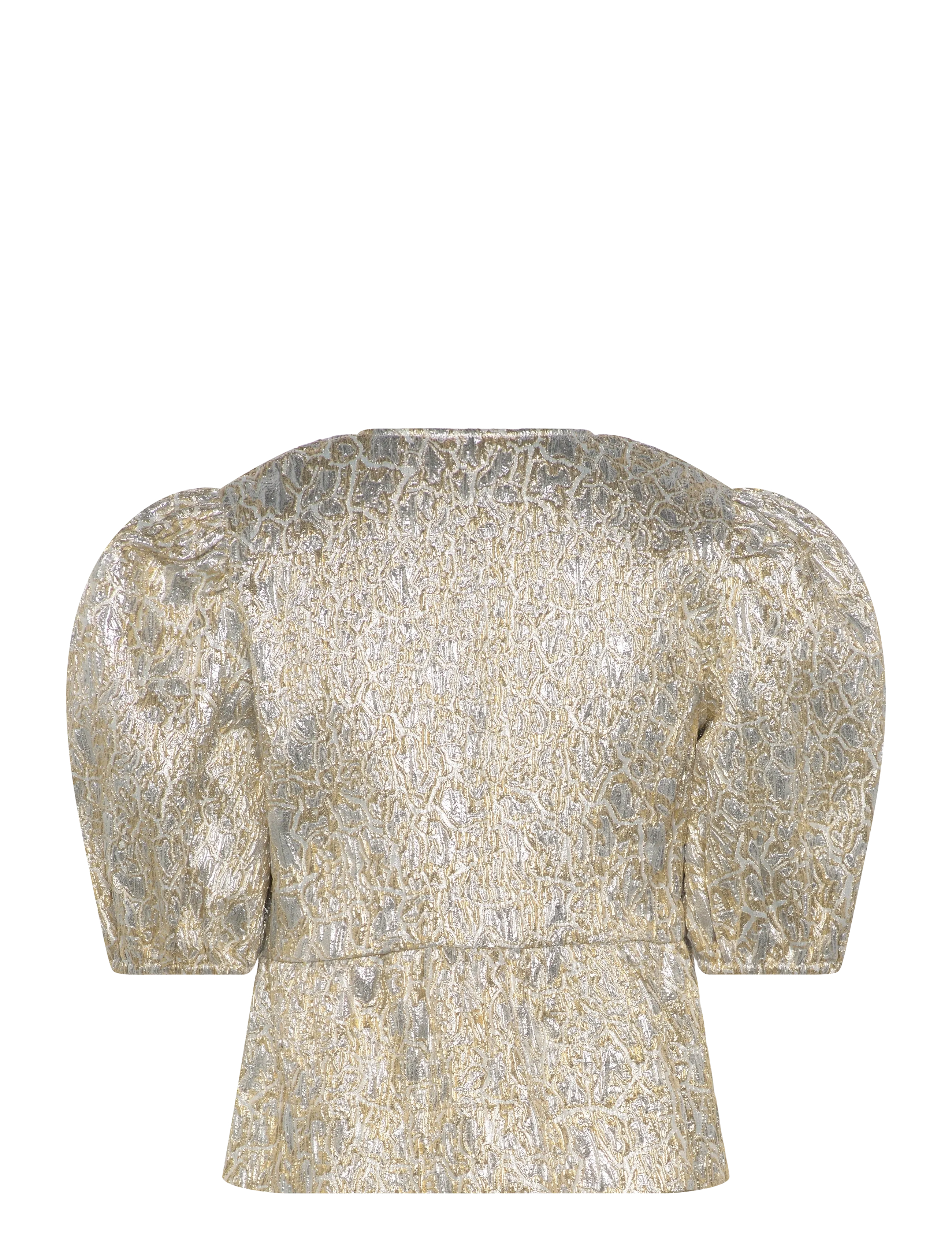 Ganni - Blouse Gold Silver - kurzärmelige blusen - gold/silver - 1