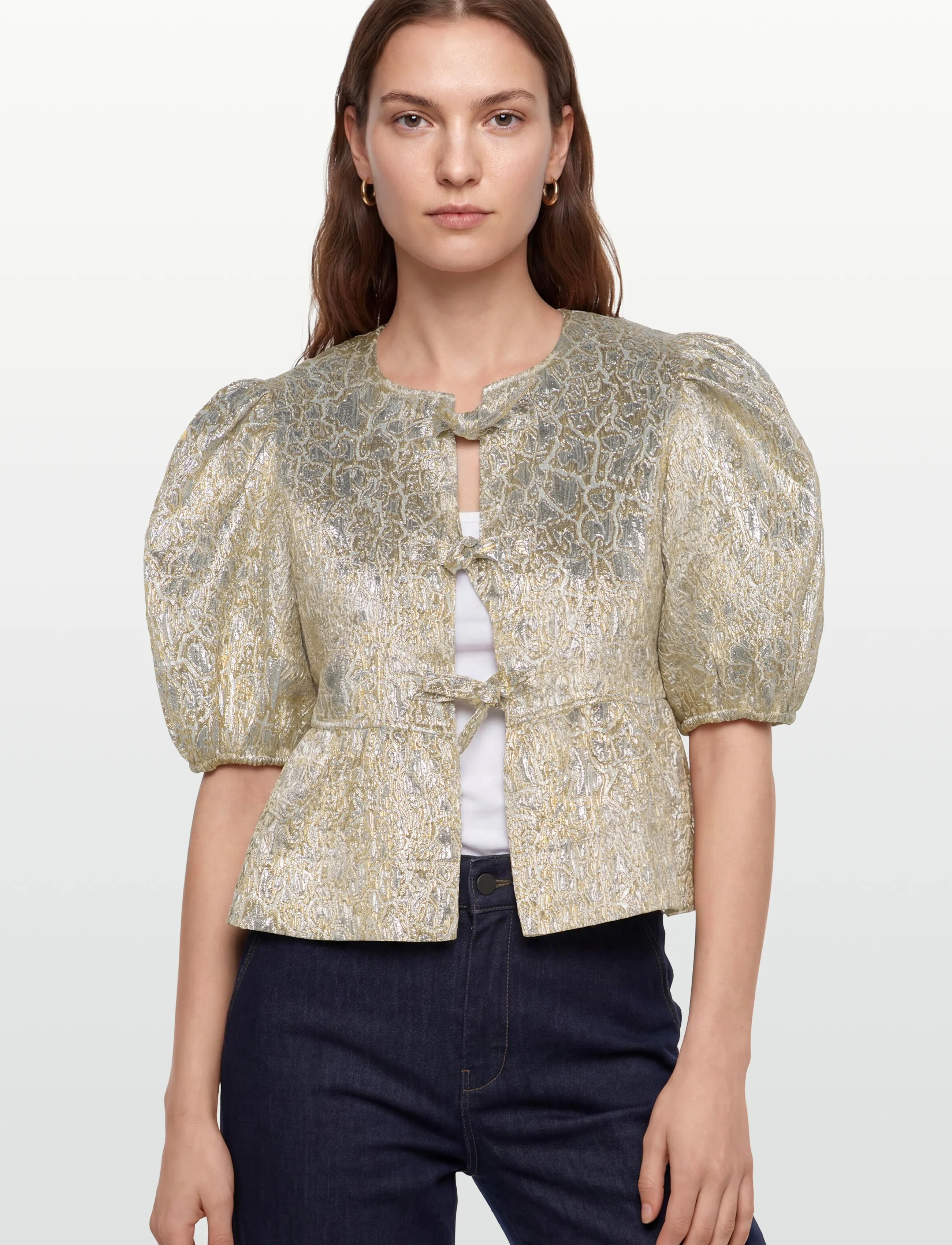 Ganni - Blouse Gold Silver - short-sleeved blouses - gold/silver - 3