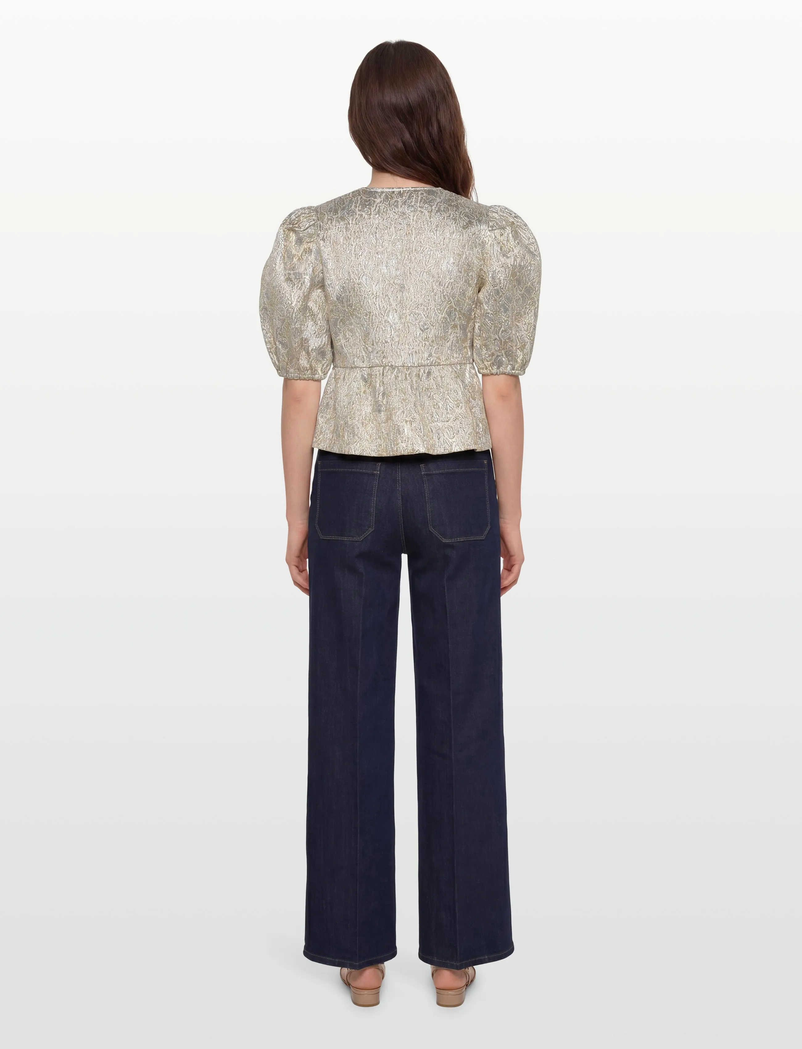Ganni - Blouse Gold Silver - short-sleeved blouses - gold/silver - 4