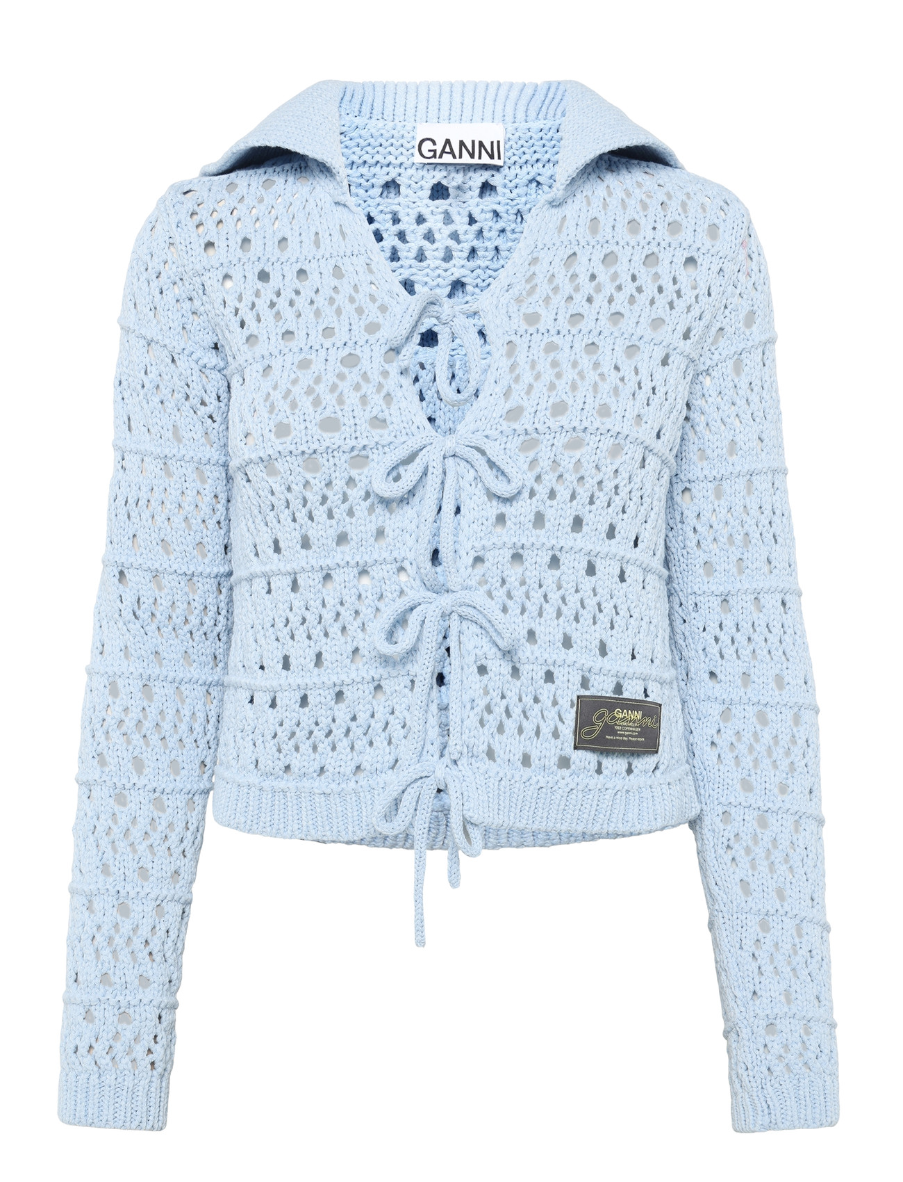 GANNI | Cotton Mix Tie String Cardigan | M