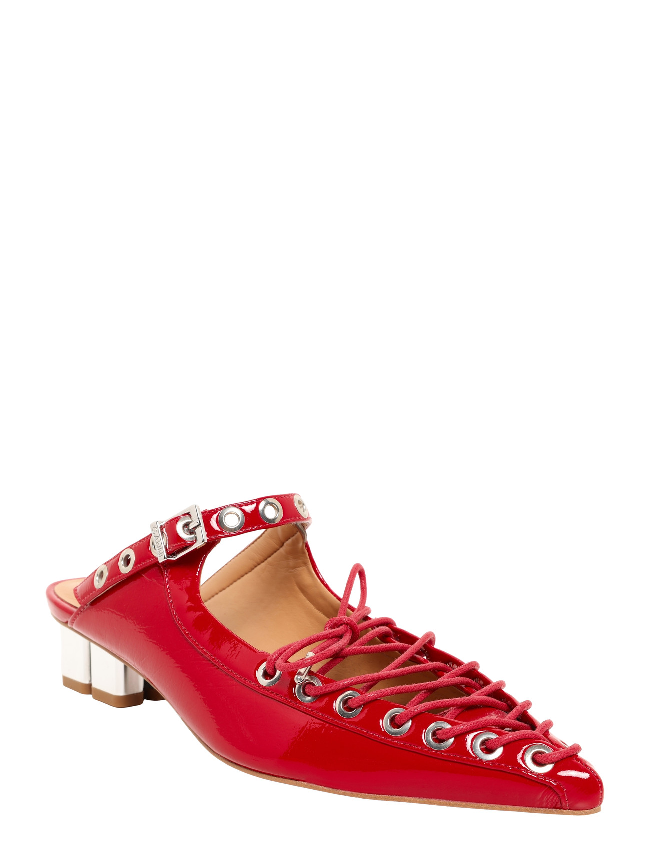 GANNI | Eyelets Lace Up Mule Naplack | 41