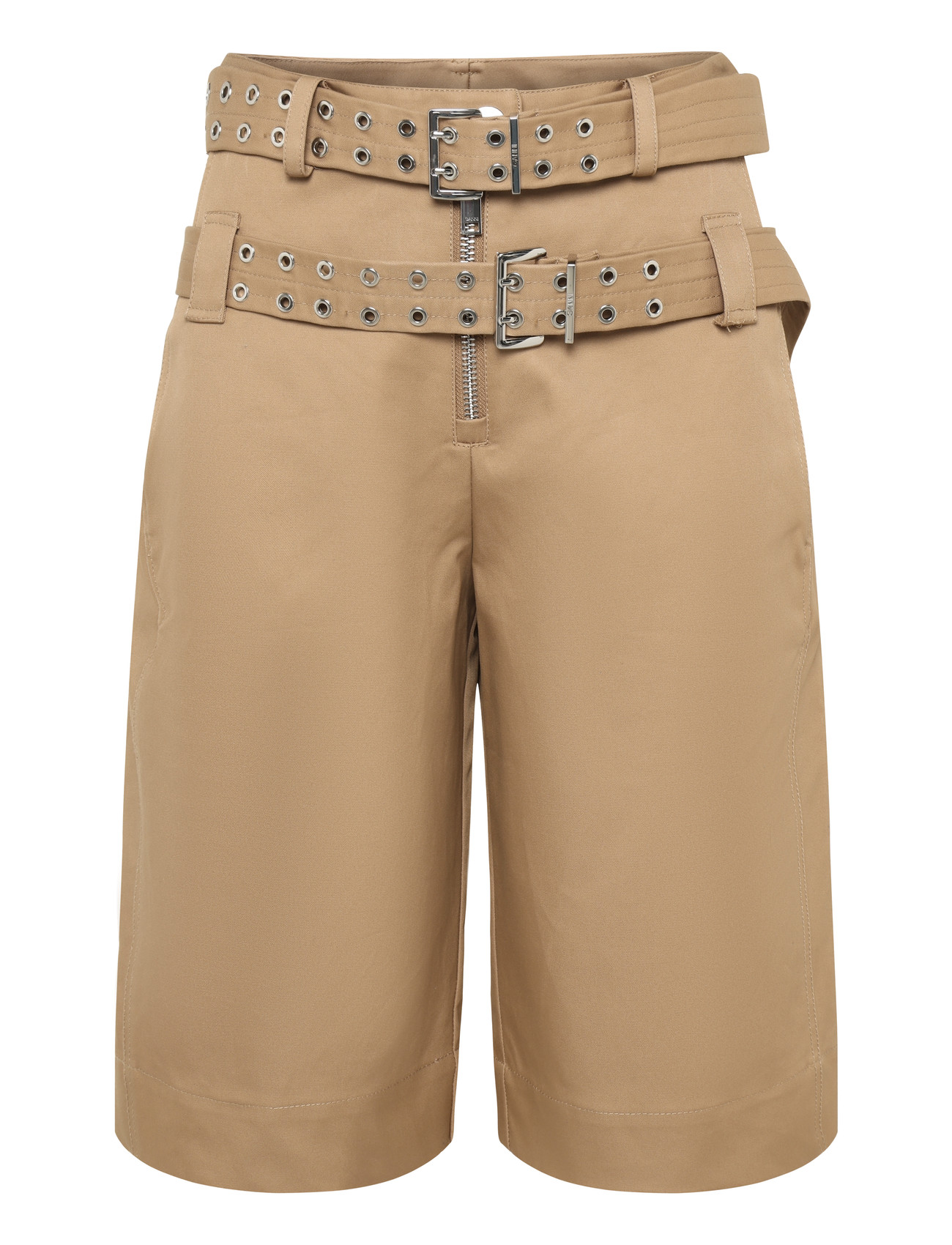 GANNI | Bonded Cotton Belt Shorts | 40