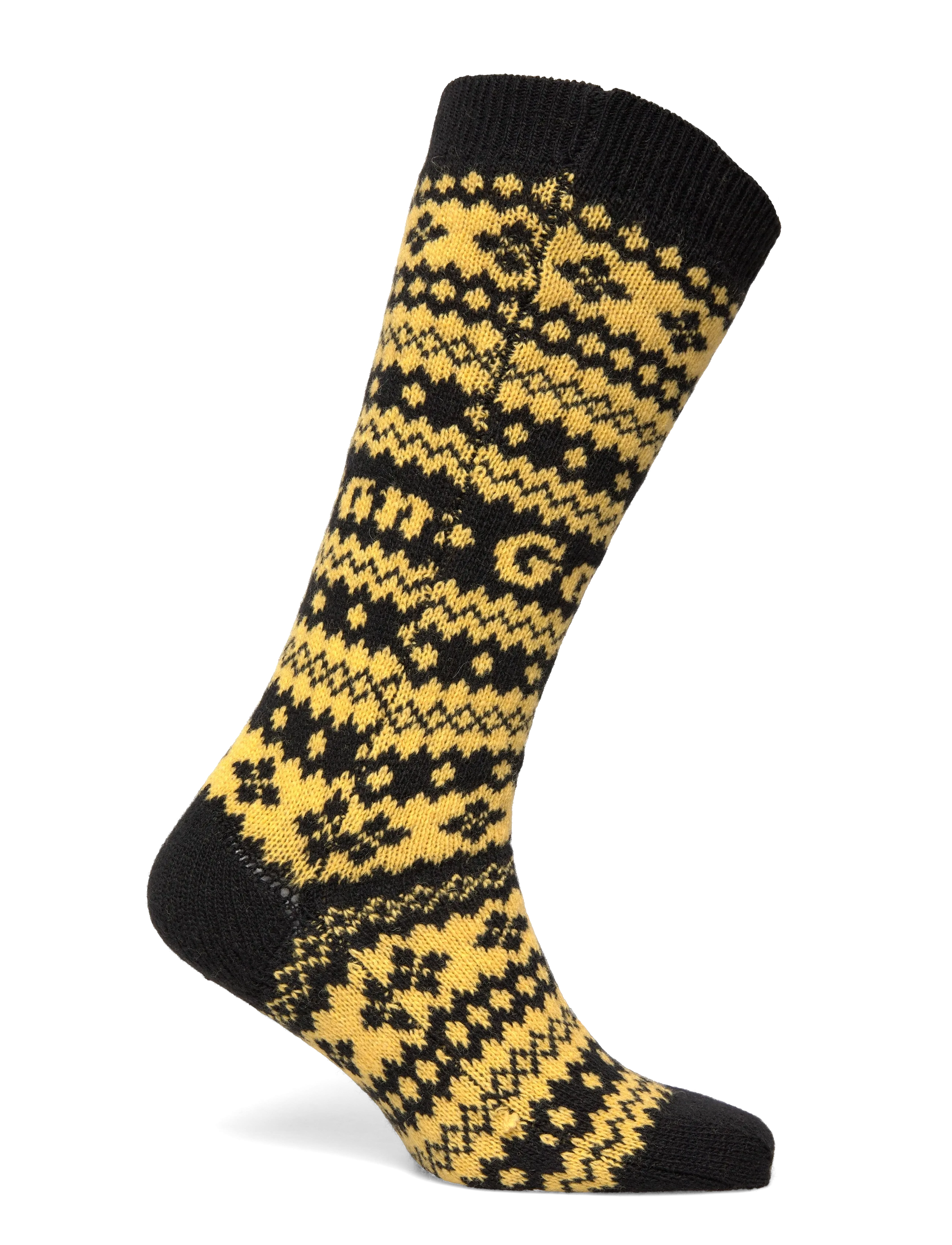 GANNI - Wool Jacquard Socks - lange strømper - black - 1