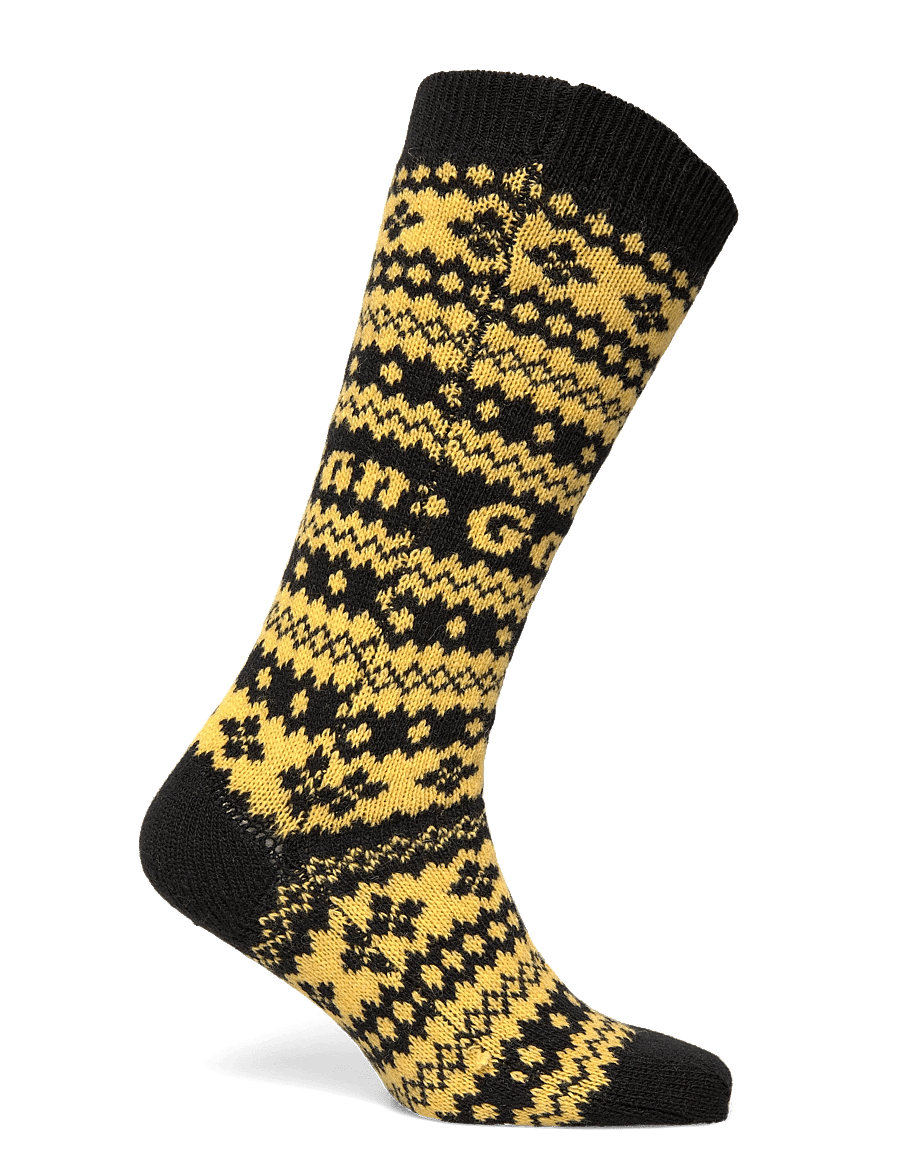 GANNI - Wool Jacquard Socks - regular socks - black - 1