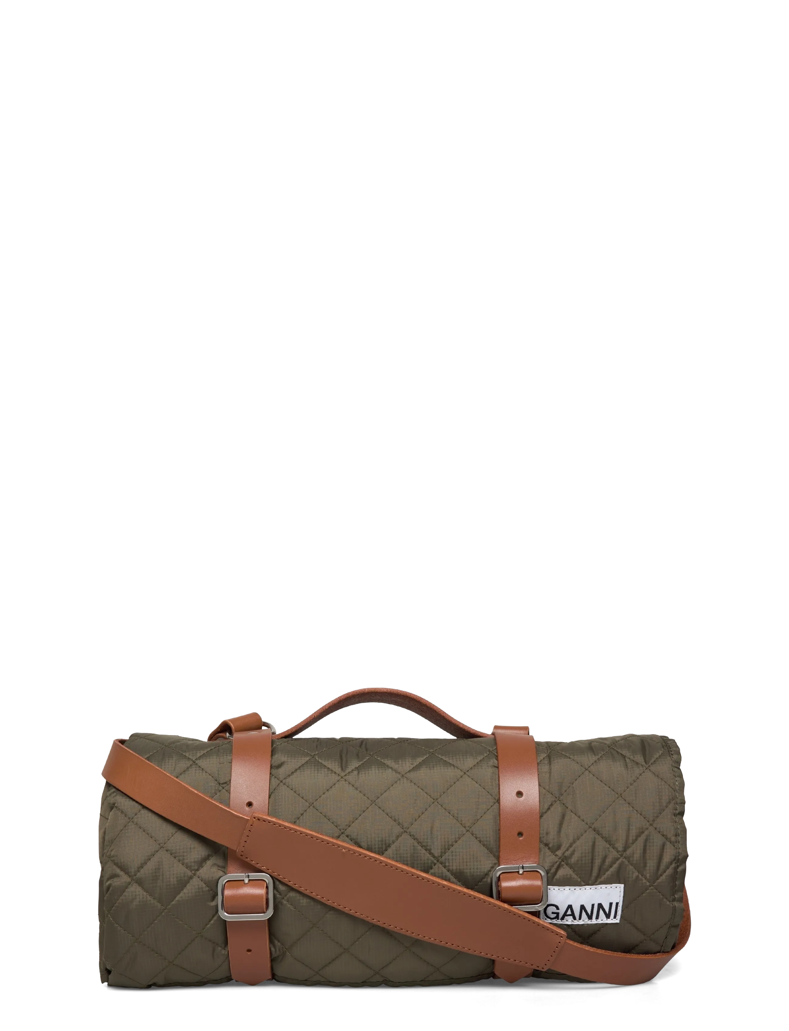 GANNI Ripstop Quilted Blanket, Blankets & Quilts, Kakigrøn, Str: ONE SIZE
