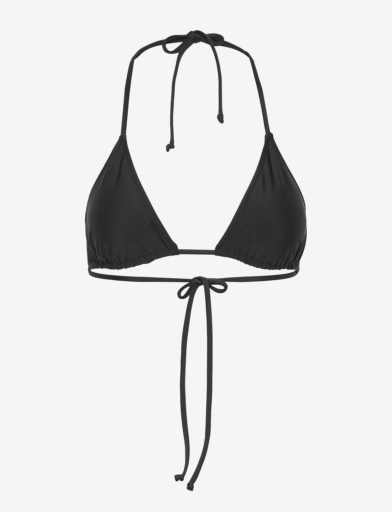 GANNI Recycled Core Solid String Bikini Top - Dreieck-Bikini-Oberteile - BLACK / black