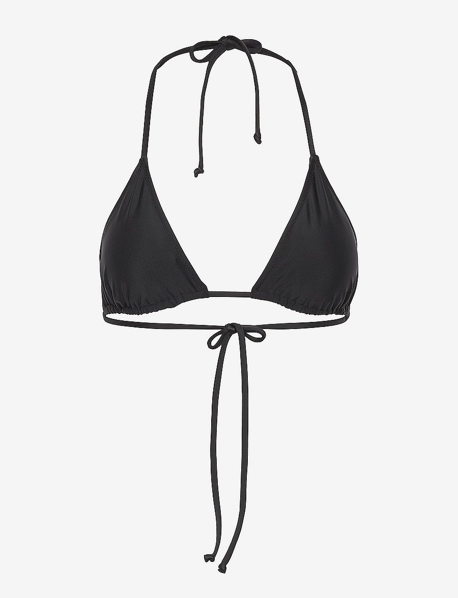 GANNI - Recycled Core Solid String Bikini Top - dreieck-bikini-oberteile - black - 0