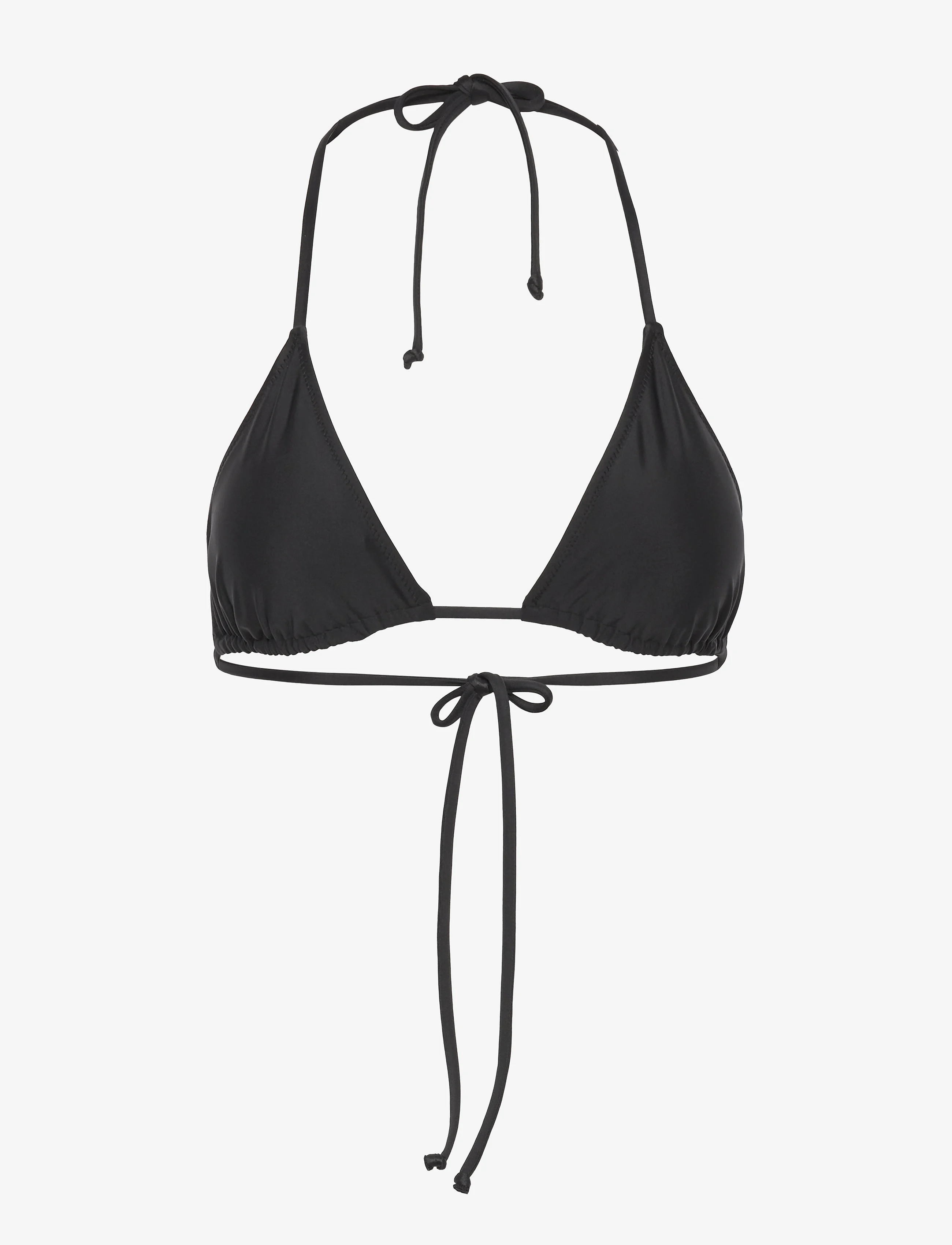 GANNI Recycled Core Solid String Bikini Top - Trekantsbikinier - BLACK / black
