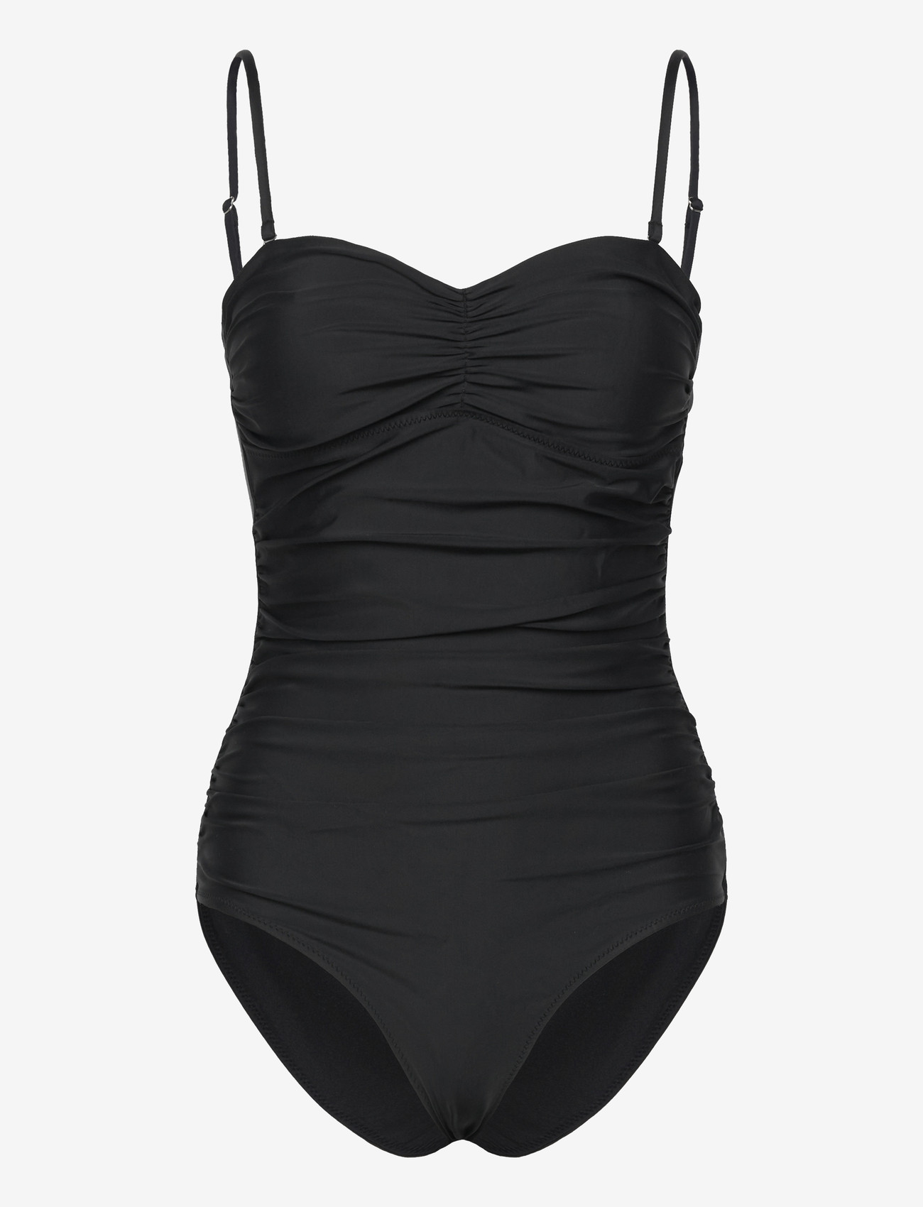GANNI - Recycled Core Solid Gathered Swimsuit - badedragter - black - 0