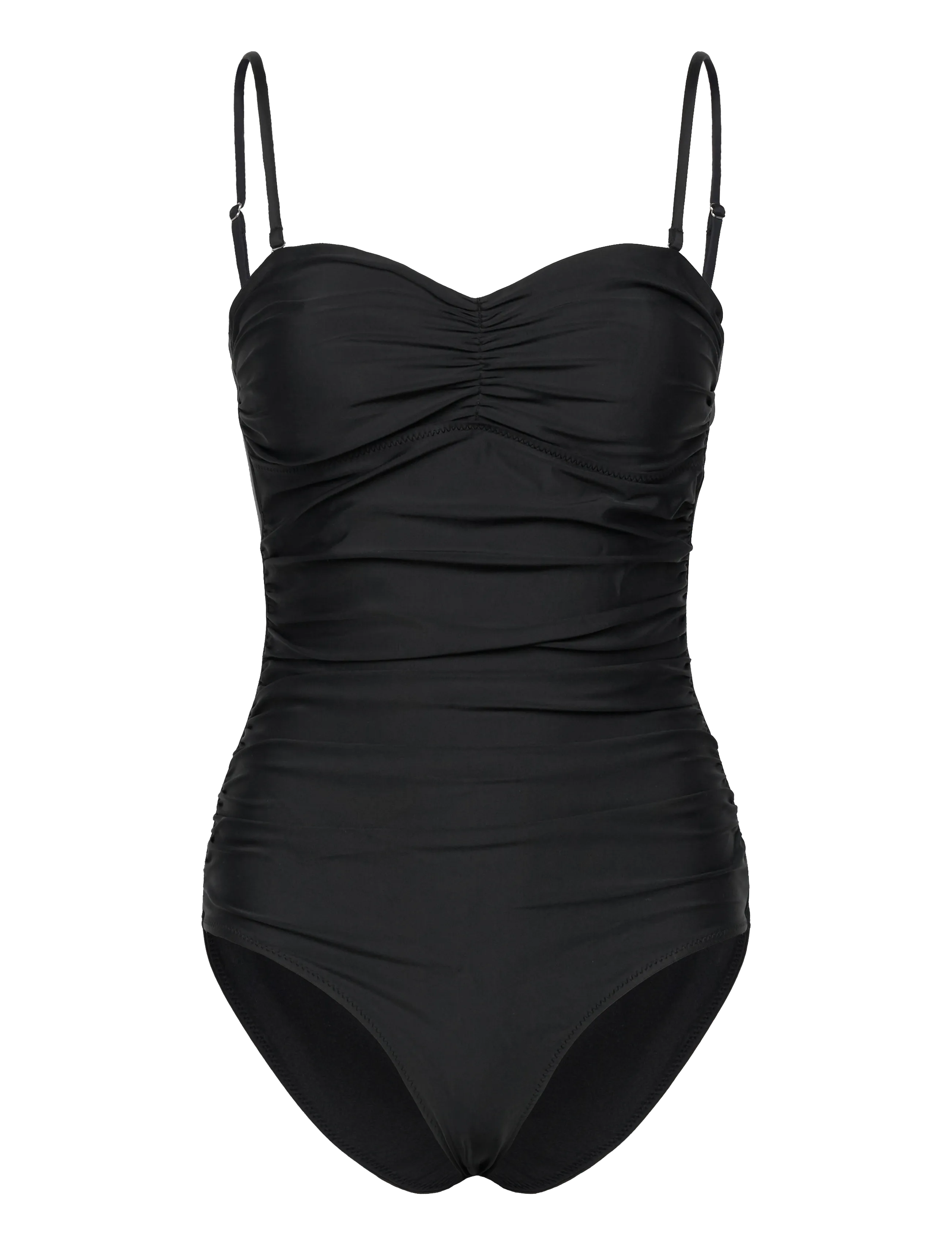 GANNI Recycled Core Solid Gathered Swimsuit - 1 pièces - BLACK / black