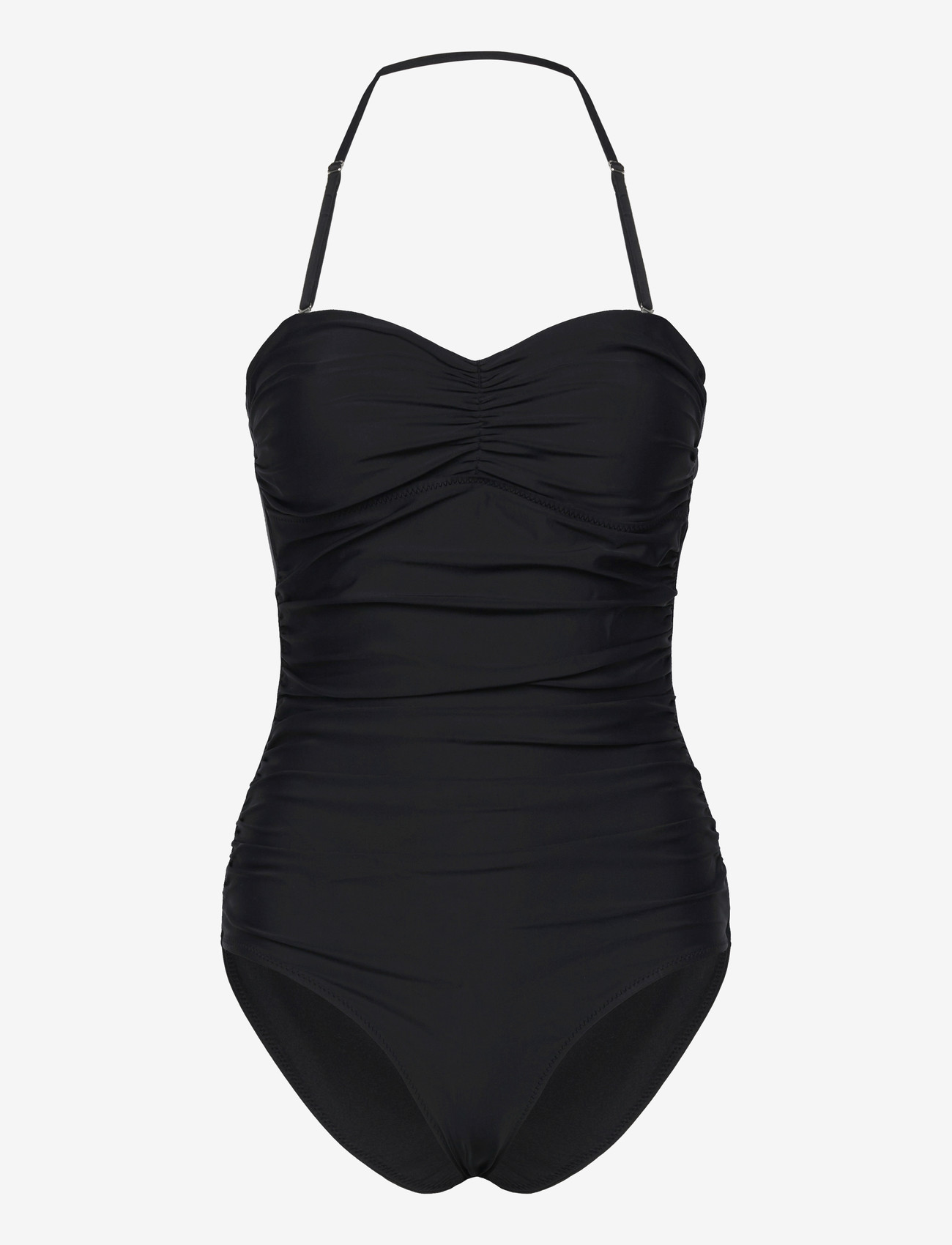GANNI - Recycled Core Solid Gathered Swimsuit - badedragter - black - 1