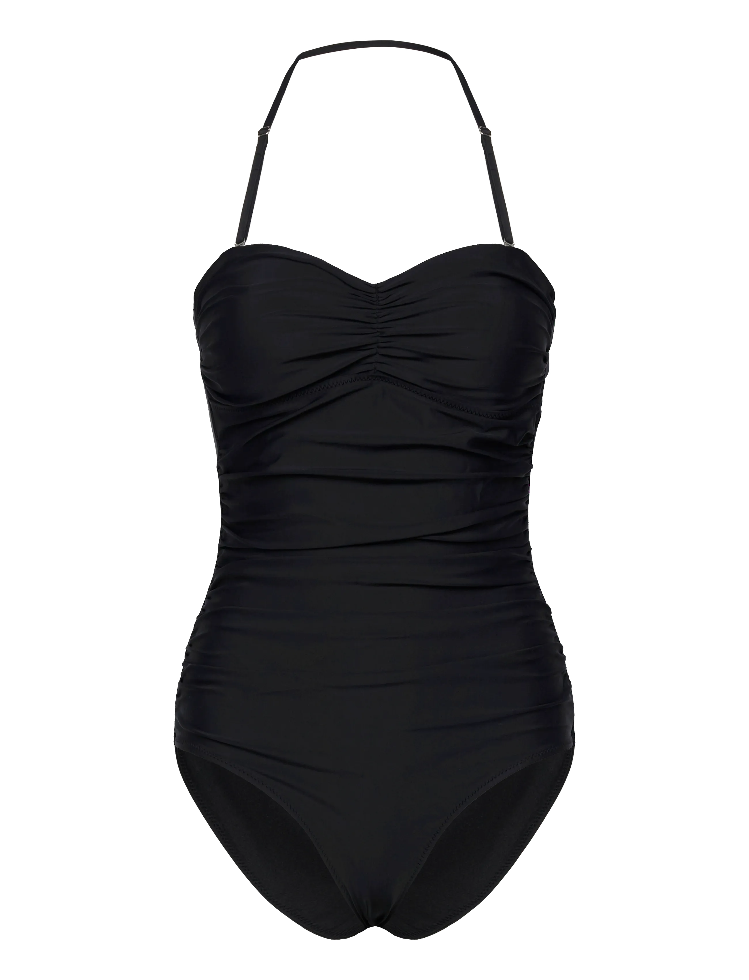 GANNI - Recycled Core Solid Gathered Swimsuit - trikood - black - 1