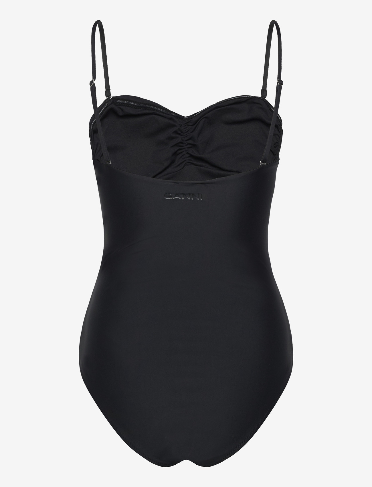 GANNI - Recycled Core Solid Gathered Swimsuit - badedragter - black - 3